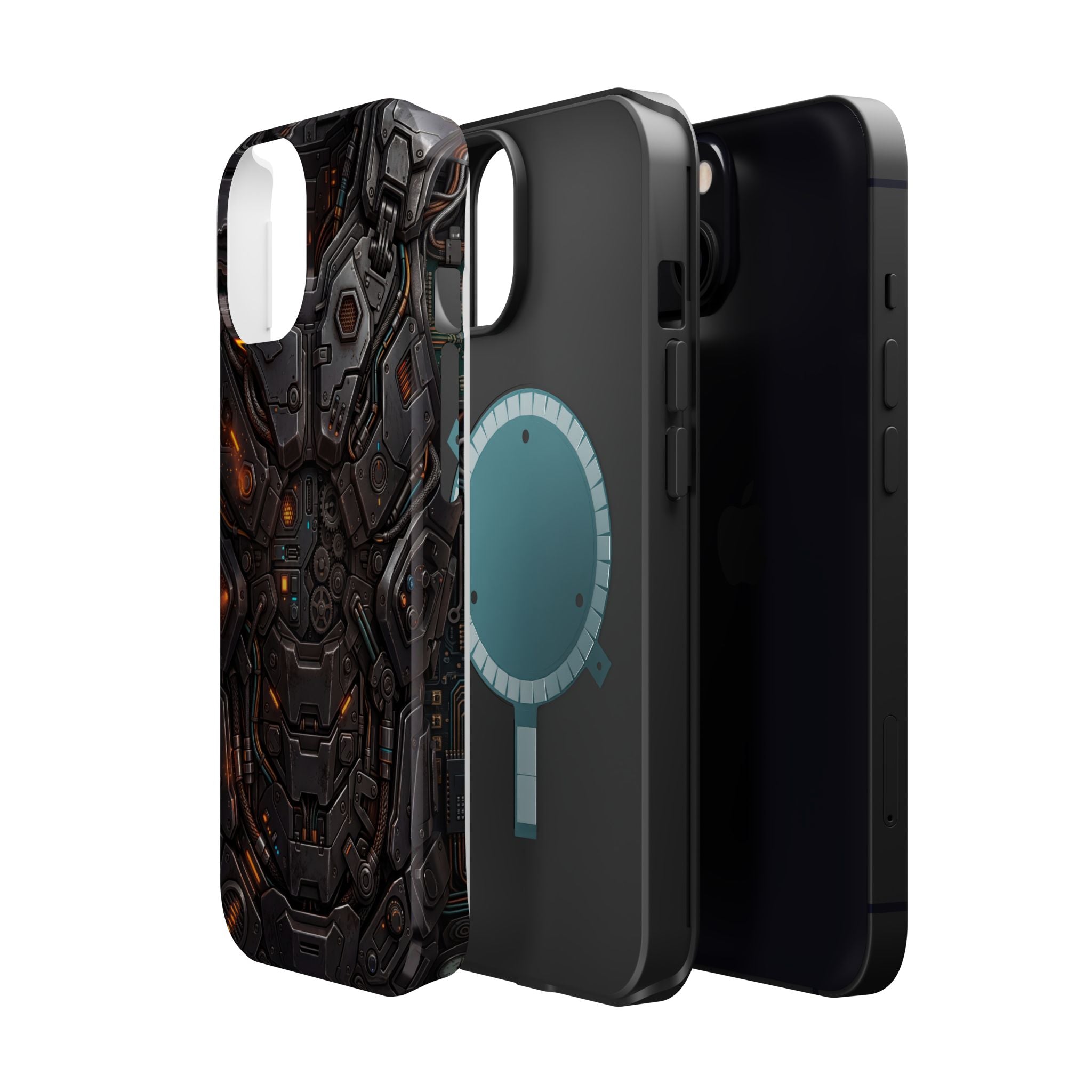 Mech Armor Phone Case — Industrial Circuit Wireless Charging Cover