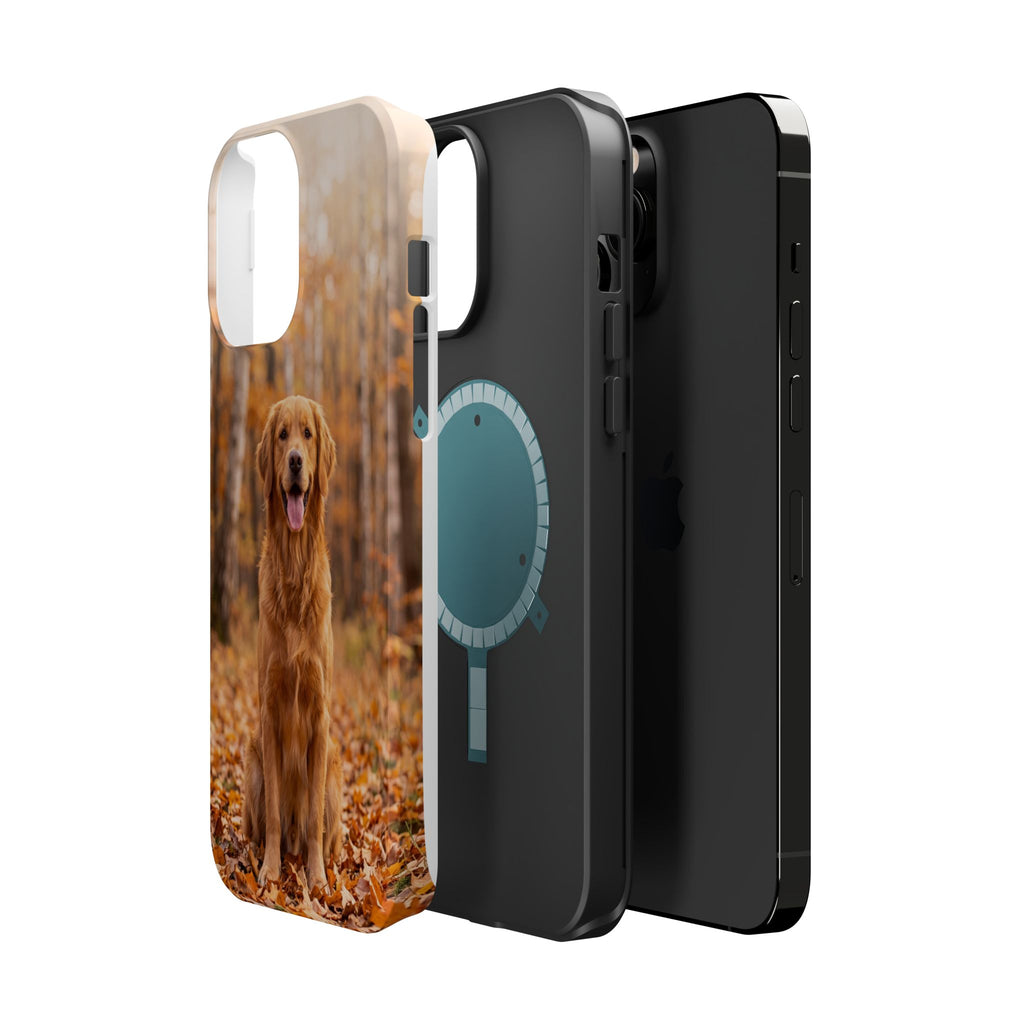 Autumn Golden Retriever Phone Case — Impact-Resistant Wireless Charging Cover
