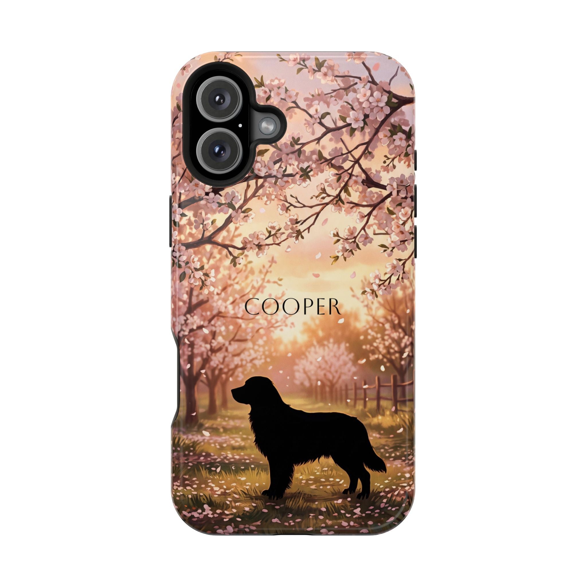 Personalized Golden Retriever Autumn Forest Phone Case — Wireless Charging Cover