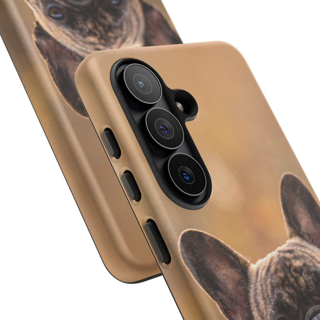 French Bulldog Portrait Phone Case | Realistic Brindle Frenchie Photo Case | iPhone & Samsung