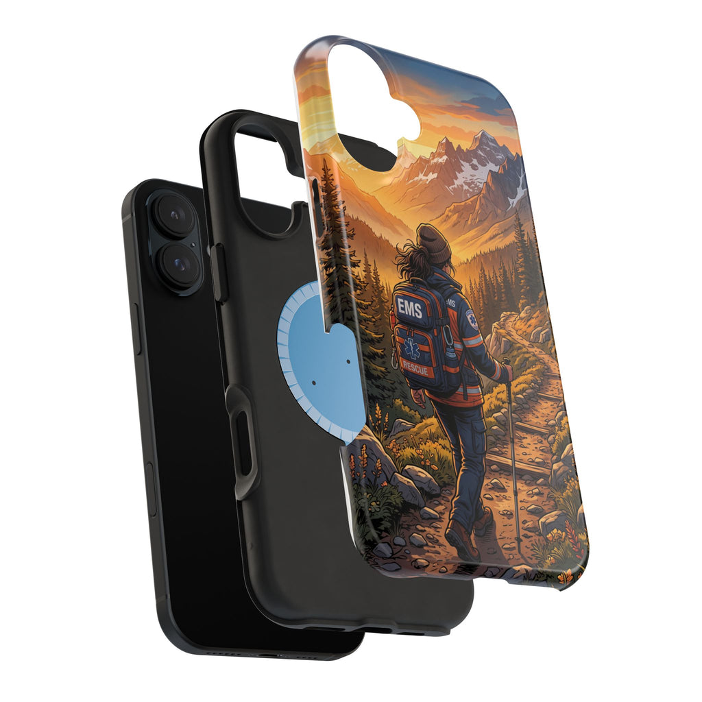Paramedic/EMT Mountain Phone Case — Magnetic Wireless Charging Cover