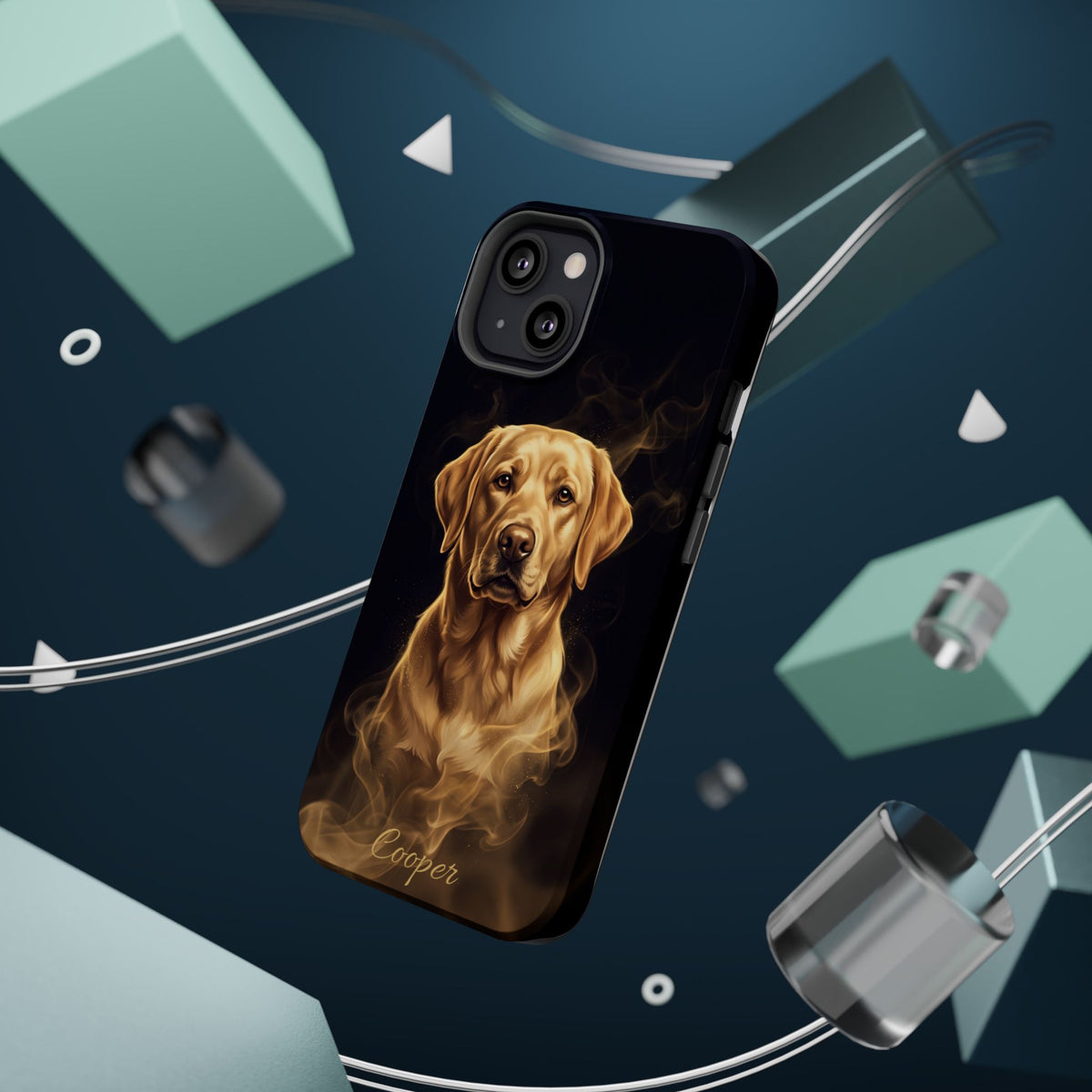 Personalized Gold Smoke Labrador Phone Case — Tough Magnetic Case with Wireless Charging