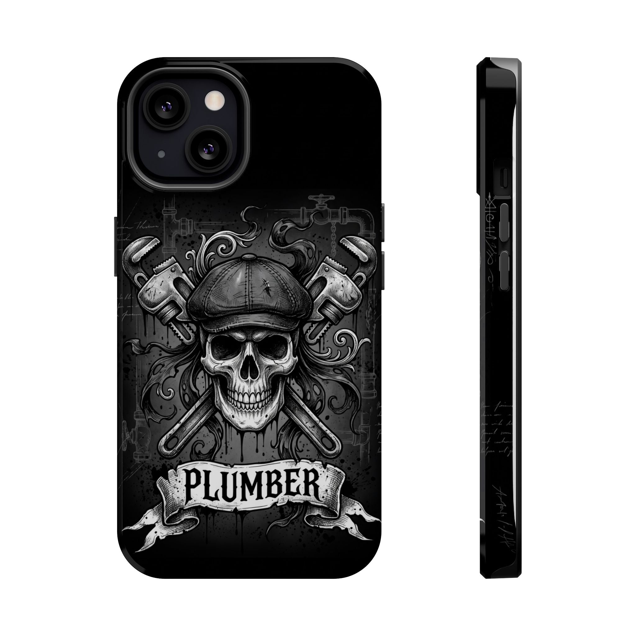Skull & Wrenches Plumber Phone Case — Wireless Charging Cover