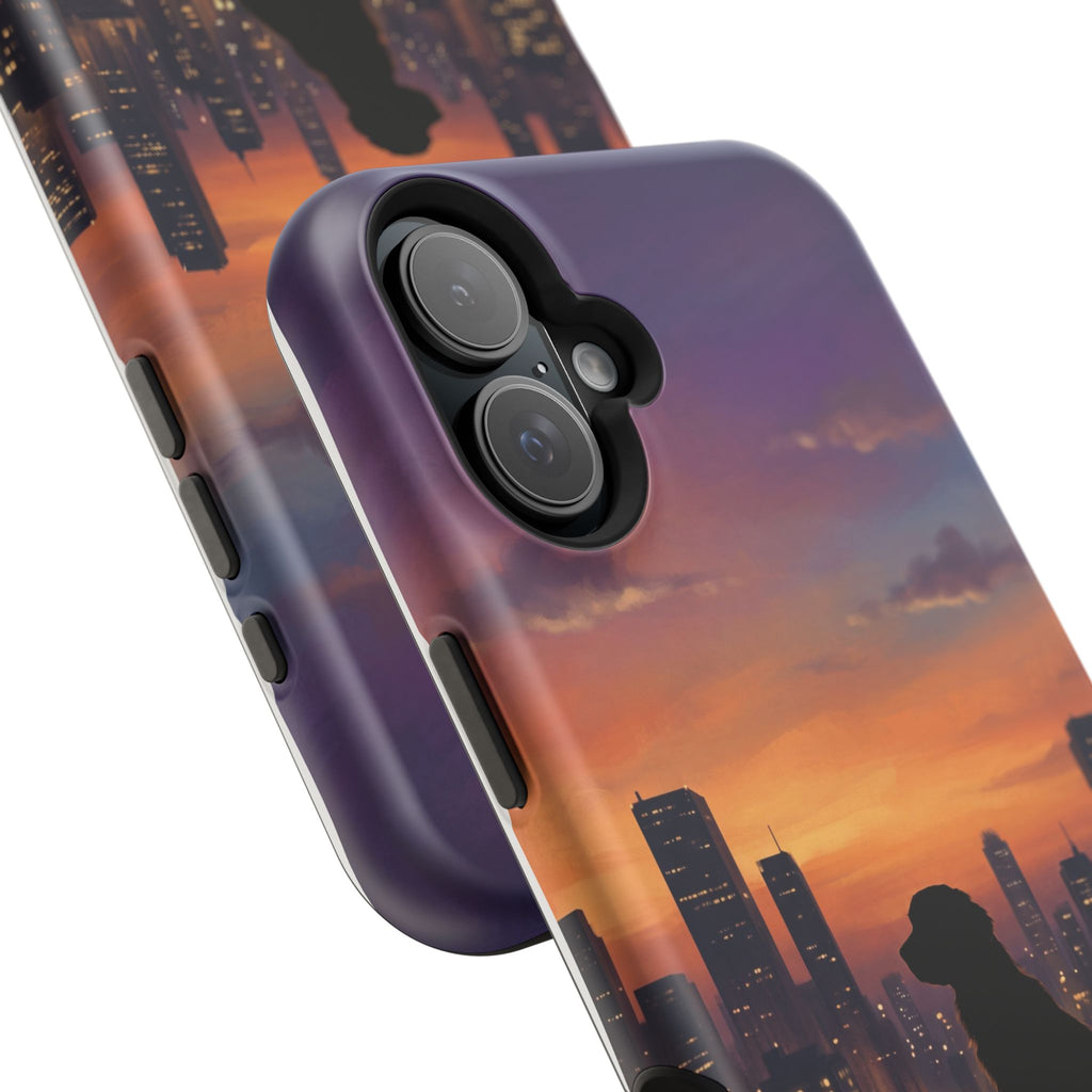 Personalized Golden Retriever City Skyline Phone Case — Wireless Charging Cover