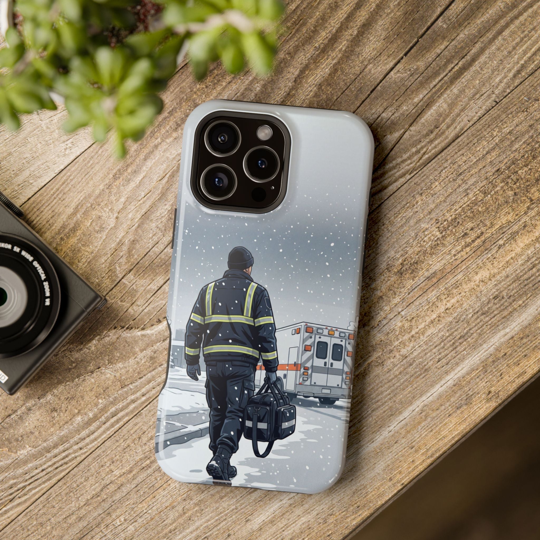 Bold Paramedic/EMT Portrait Phone Case — Magnetic Wireless Charging Cover