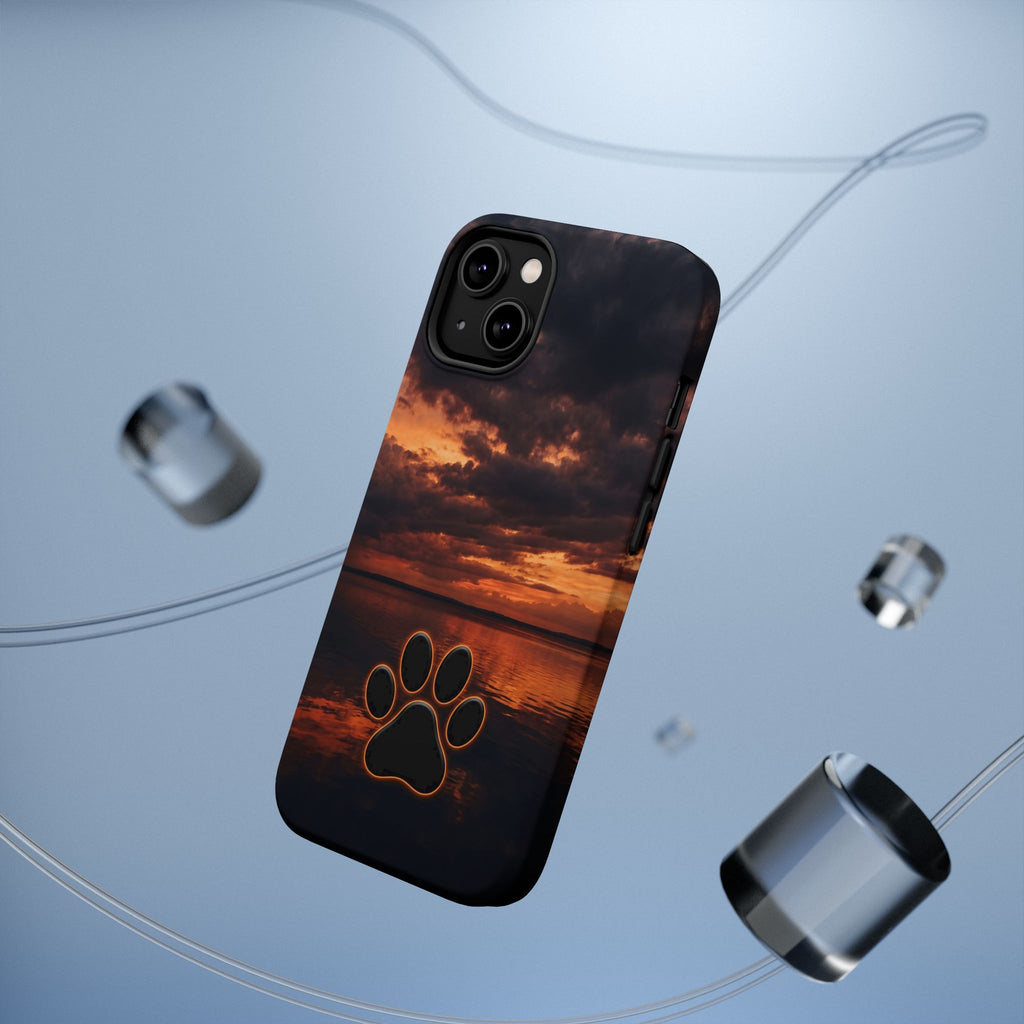 Paw Sunset Magnetic Impact-Resistant Phone Case for iPhone and Samsung Galaxy series