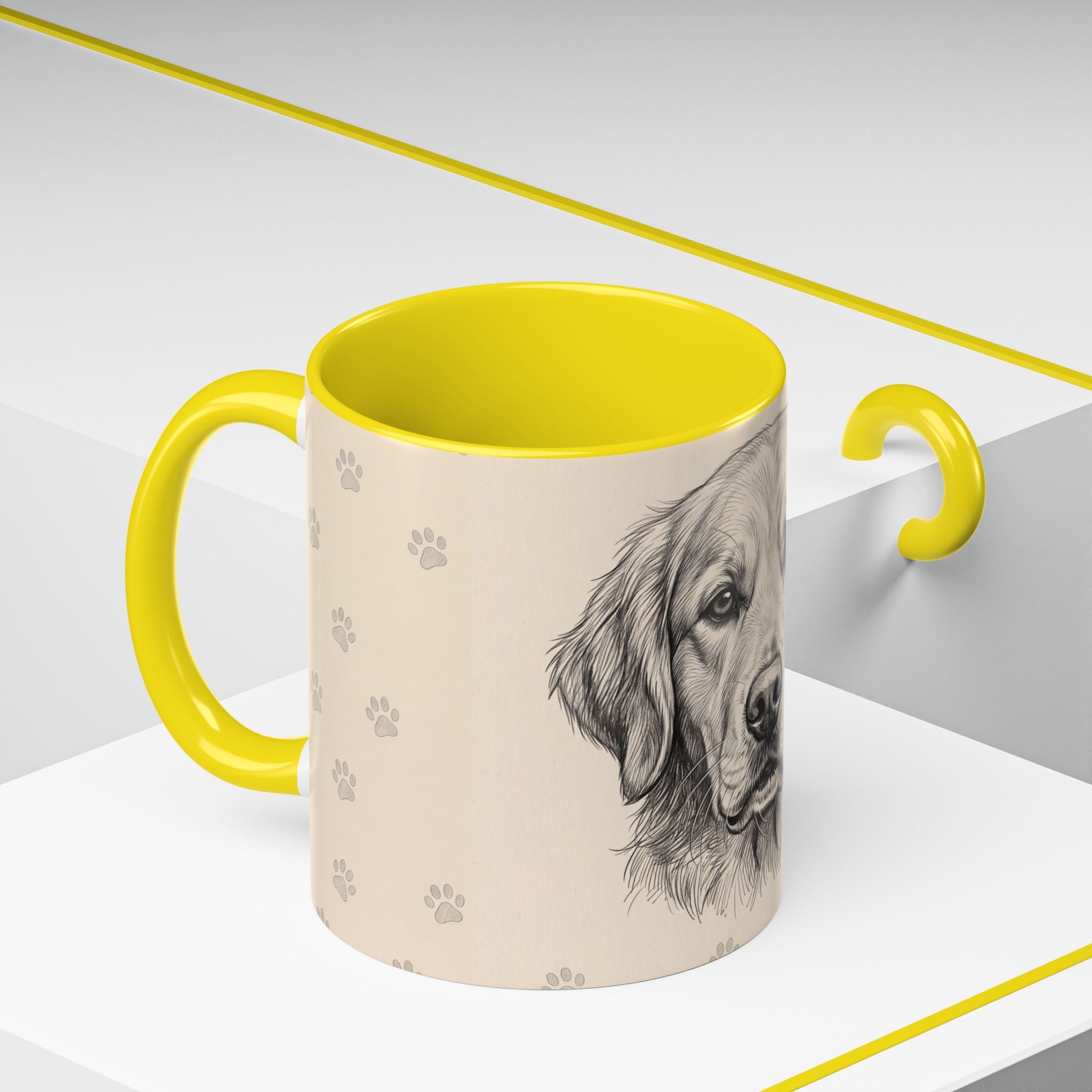 Golden Retriever Sketch Mug | Golden Retriever Lover Gift | Pencil Art Dog Coffee Mug