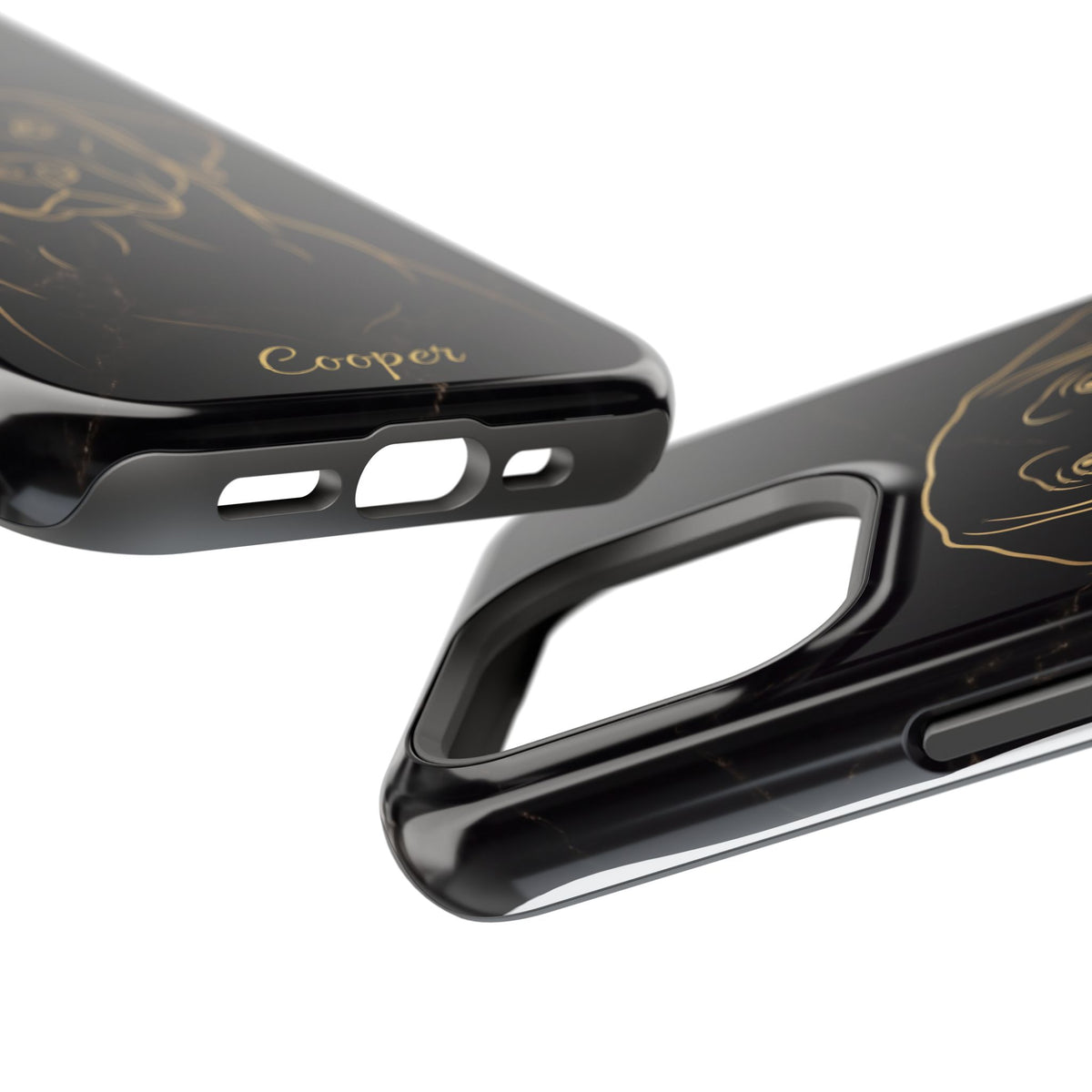 Personalized Gold Line Art Labrador Phone Case — Tough Magnetic Case with Wireless Charging