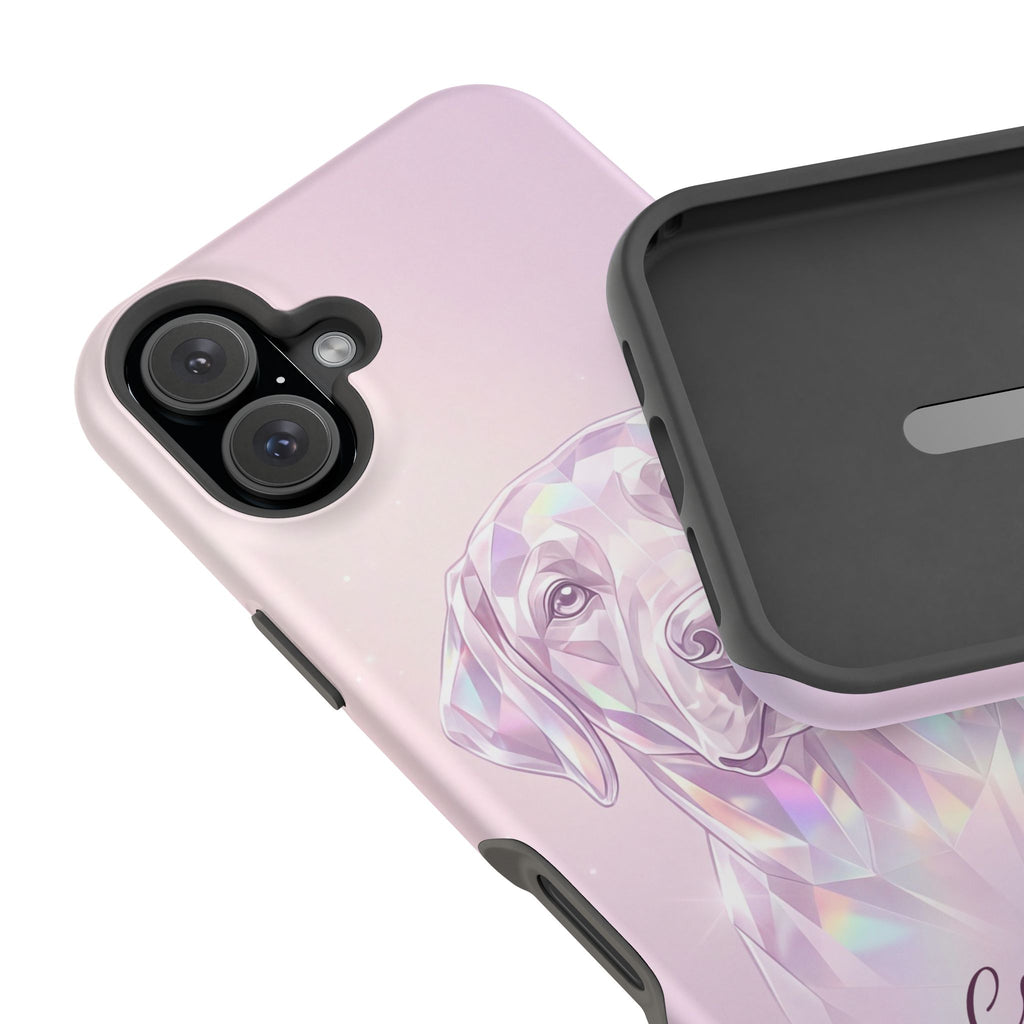Personalized Crystal Prism Labrador Phone Case — Tough Magnetic Case with Wireless Charging