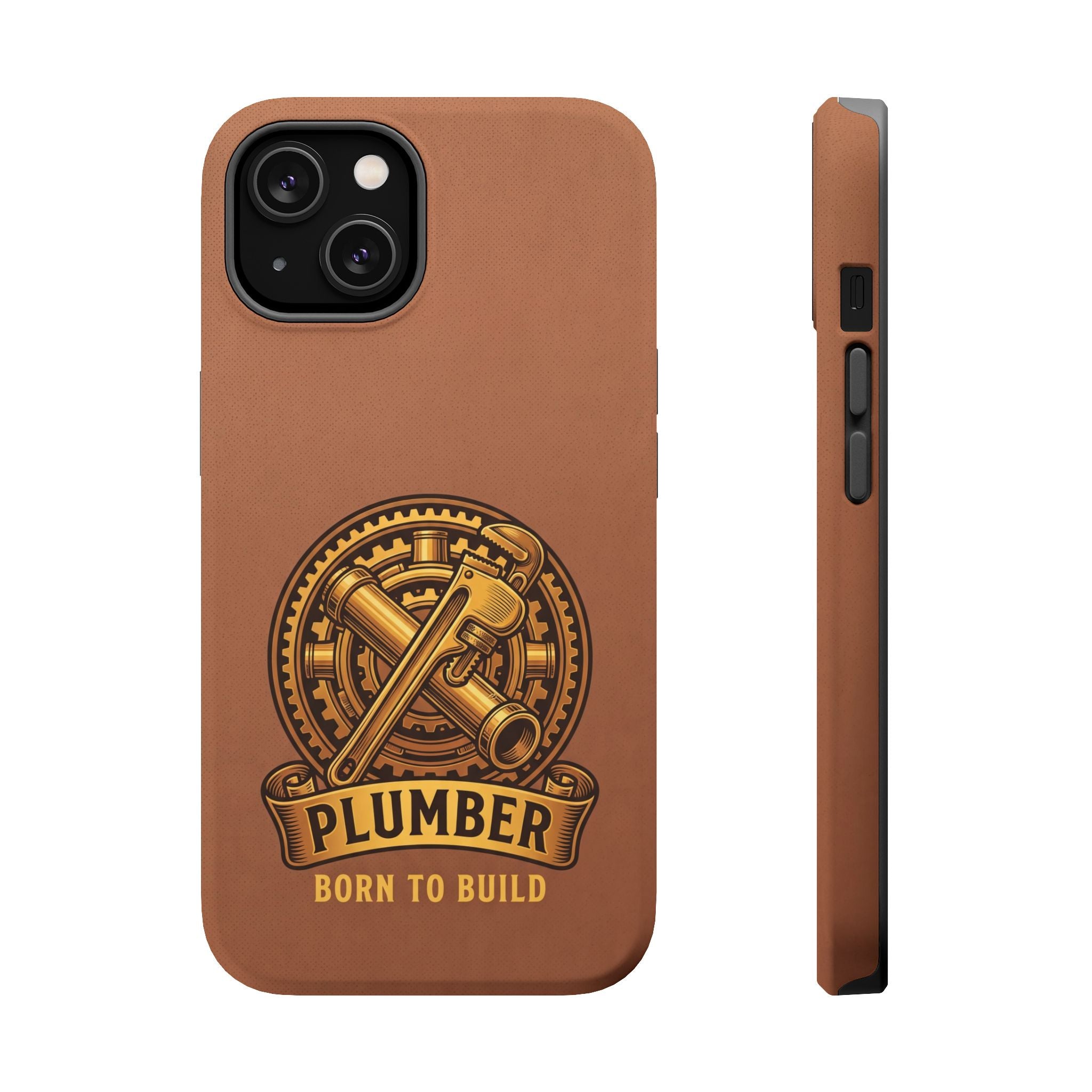 Plumber Born to Build Phone Case — Badge Wireless Charging Cover