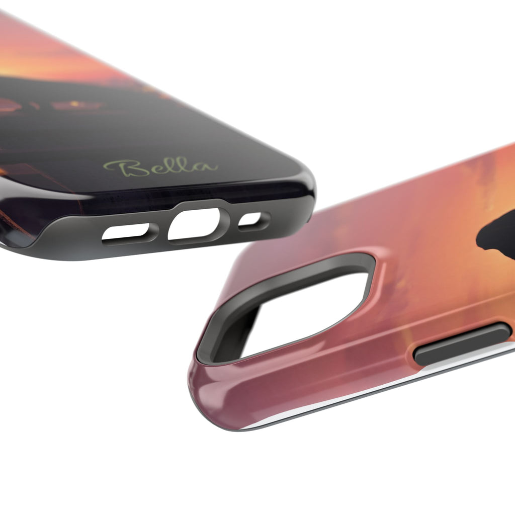 Personalized Dachshund Rooftop Sunset Phone Case — Wireless Charging Cover