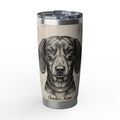 Dachshund Tumbler Personalized – 20 oz Stainless Steel Travel Mug with Custom Name, Vintage Engraving Design