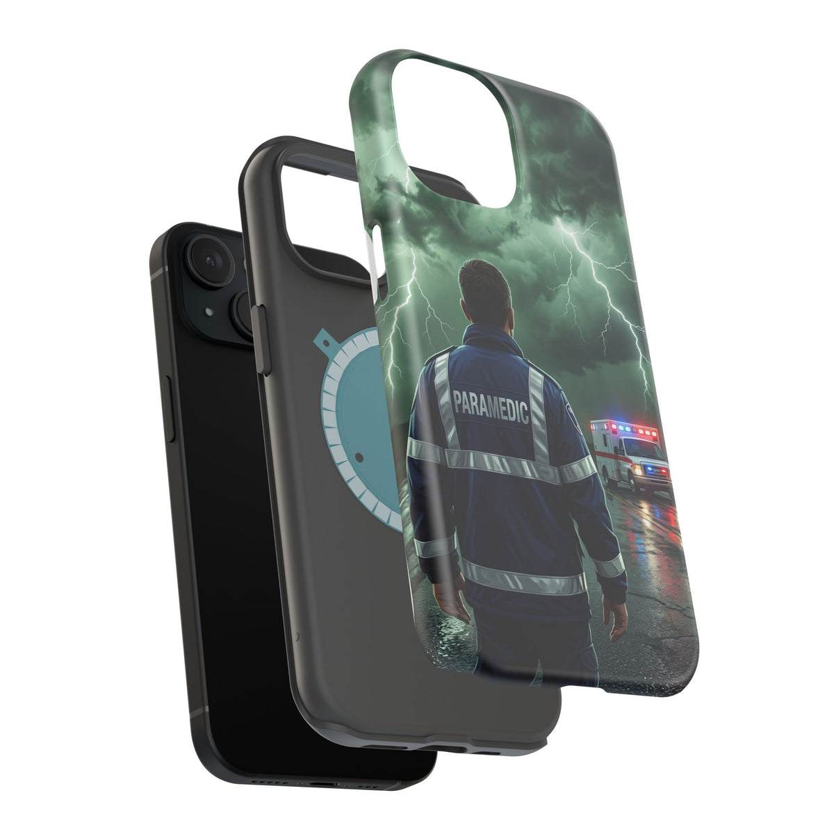 Paramedic Green Storm Phone Case — Magnetic Wireless Charging Cover