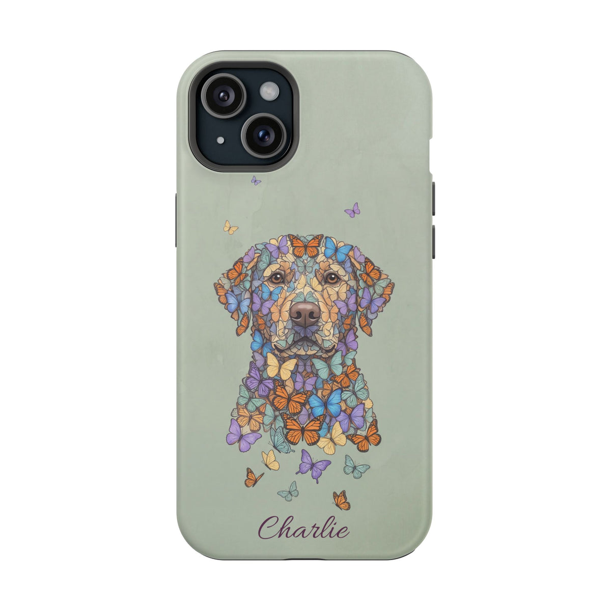 Personalized Butterfly Labrador Phone Case — Tough Magnetic Case with Wireless Charging