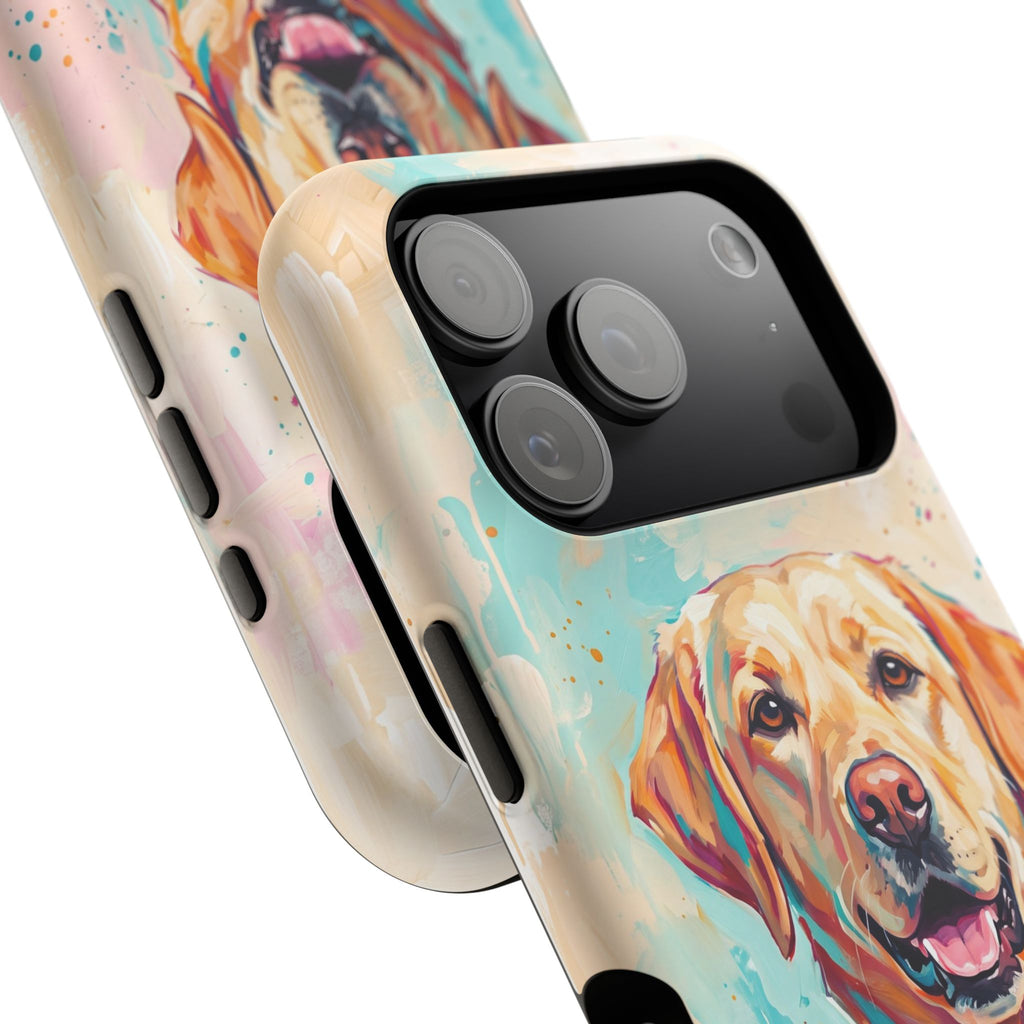 Yellow Labrador Colour Splash Phone Case — Tough Magnetic Case with Wireless Charging
