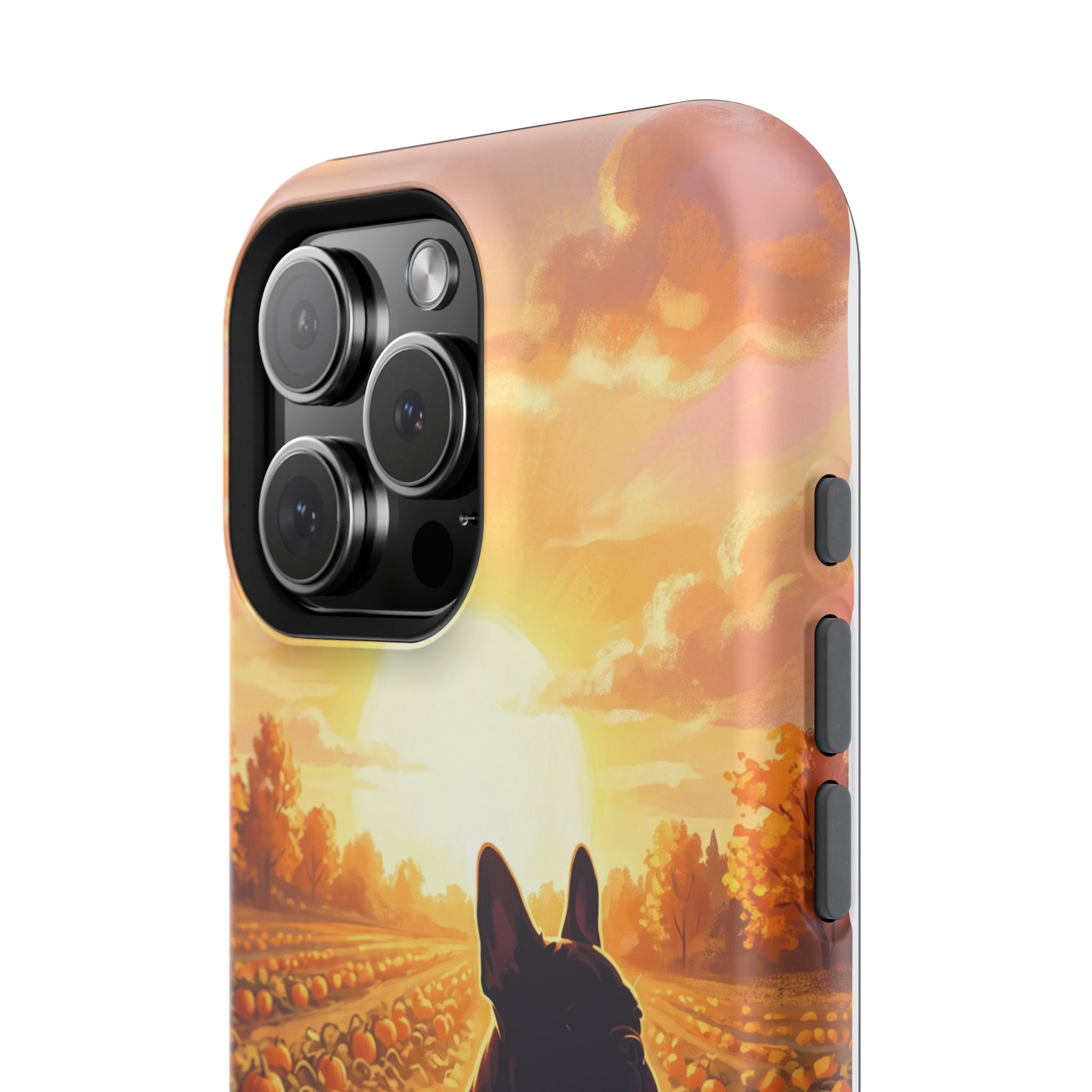 Personalized French Bulldog Pumpkin Patch Phone Case — Wireless Charging Cover