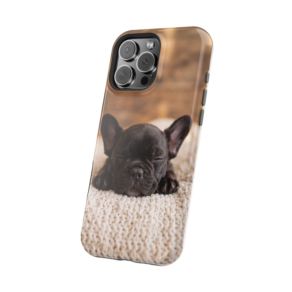 Sleepy French Bulldog Phone Case — Impact-Resistant Wireless Charging Cover