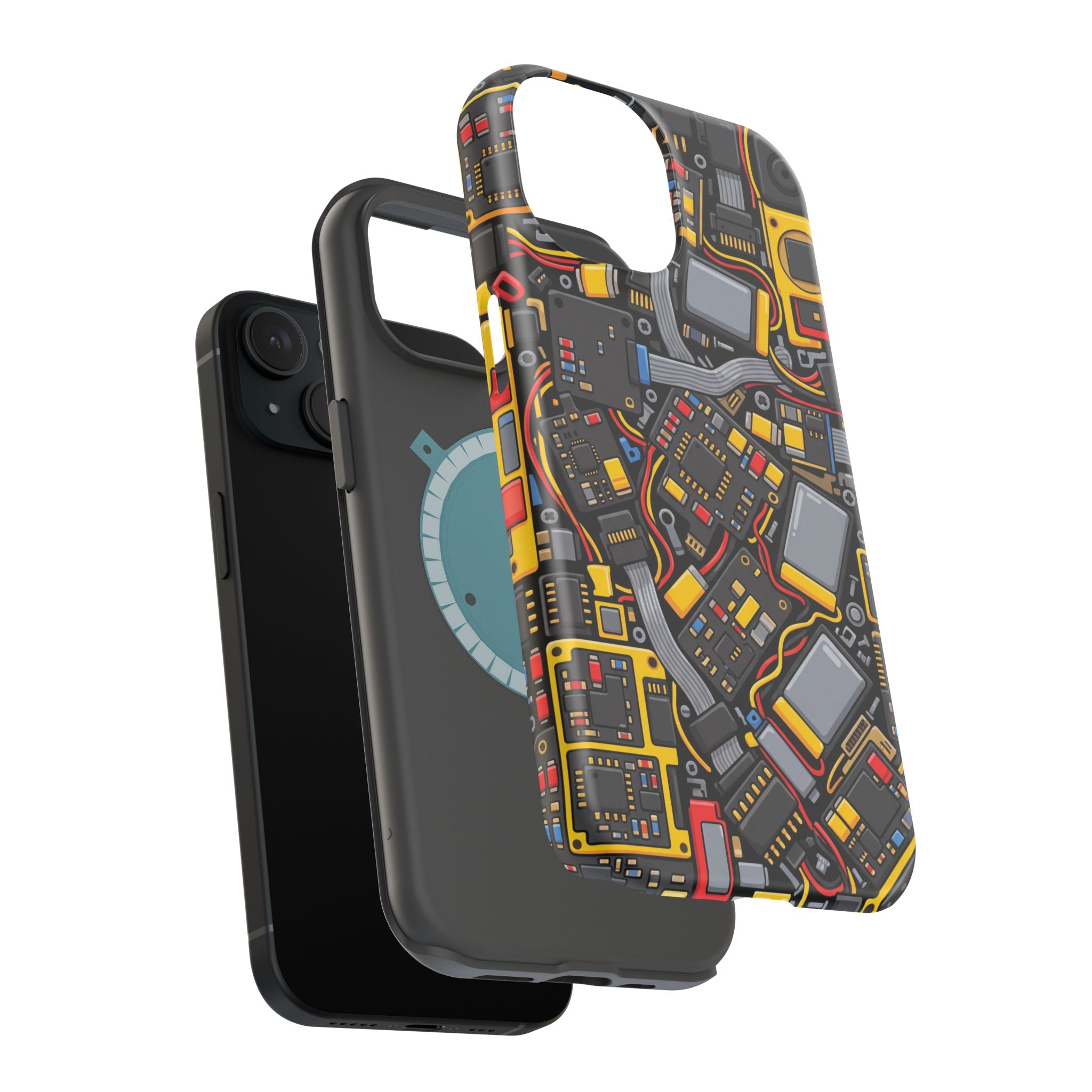 Voltage Board Phone Case — Yellow Circuit Wireless Charging Cover