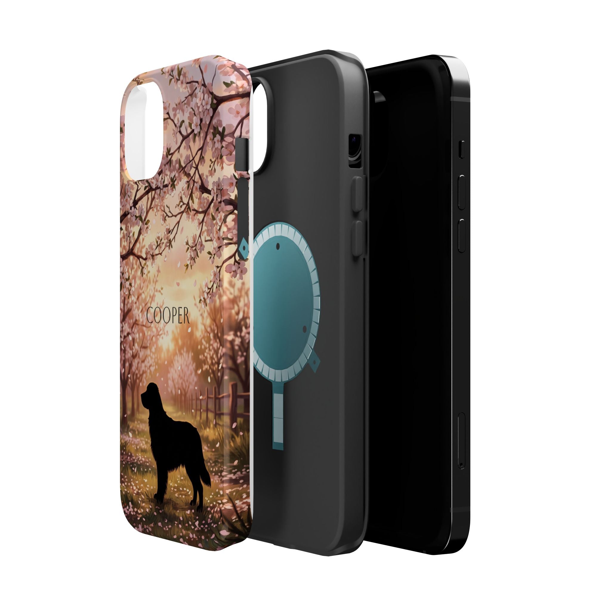 Personalized Golden Retriever Autumn Forest Phone Case — Wireless Charging Cover