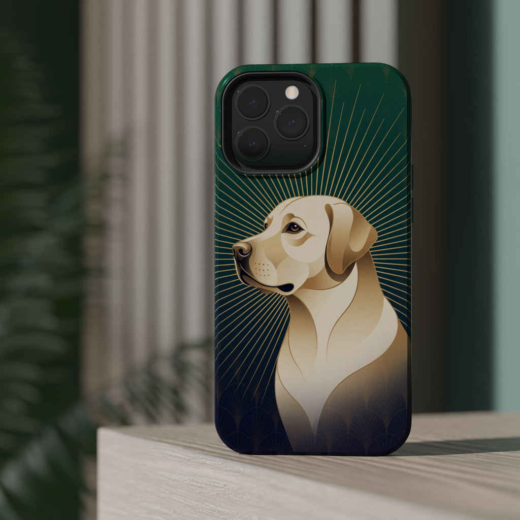Art Deco Labrador Phone Case — Tough Magnetic Case with Wireless Charging