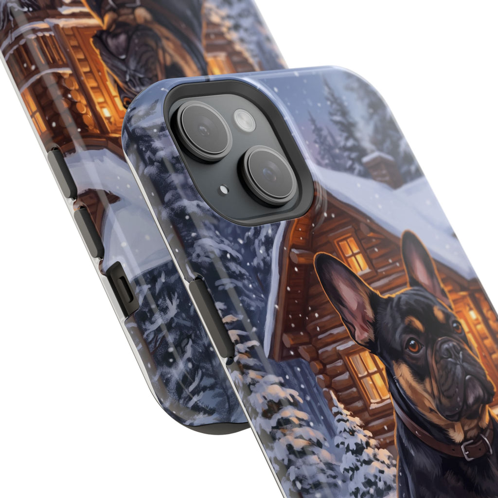 Personalized French Bulldog Cozy Cabin Phone Case — Wireless Charging Cover