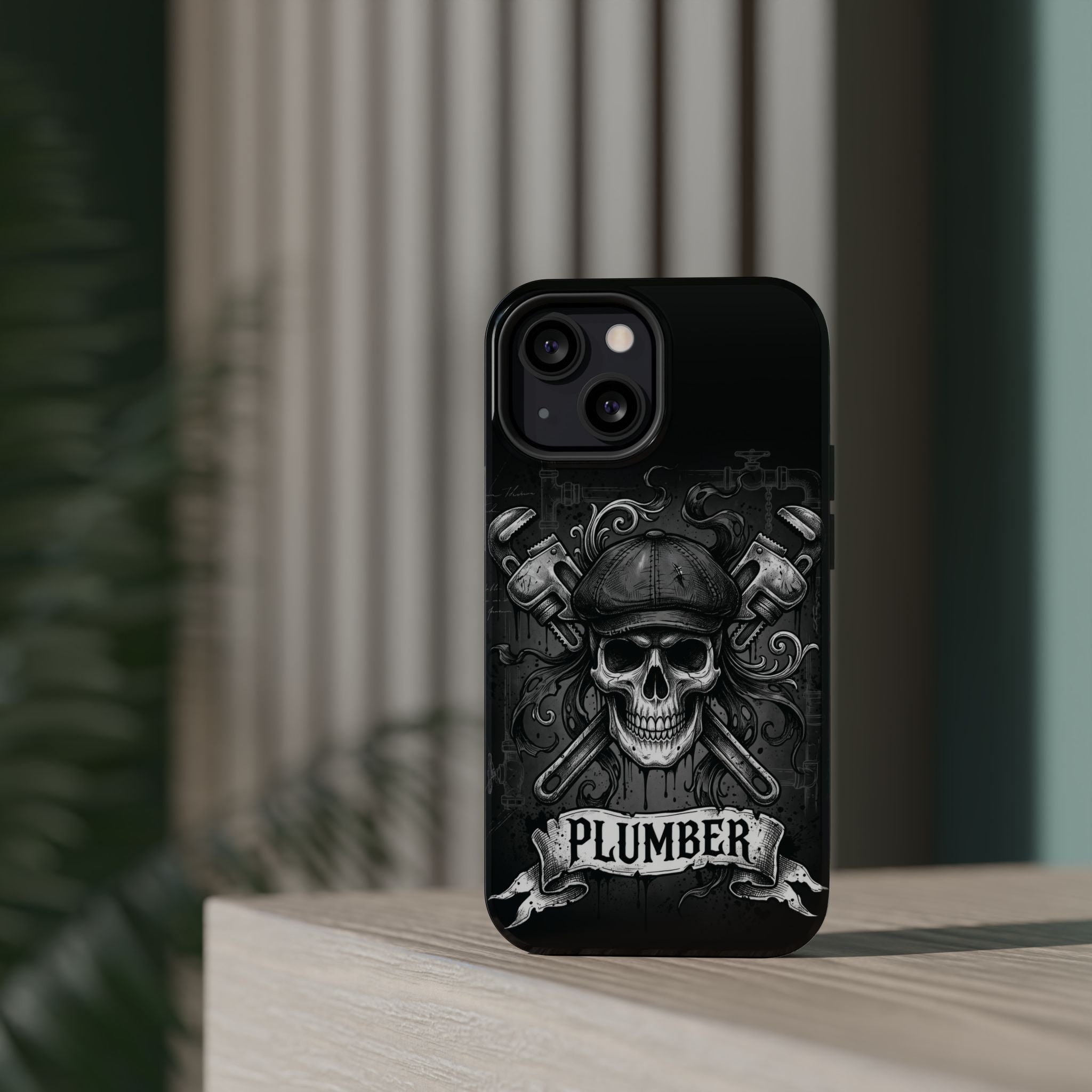 Skull & Wrenches Plumber Phone Case — Wireless Charging Cover