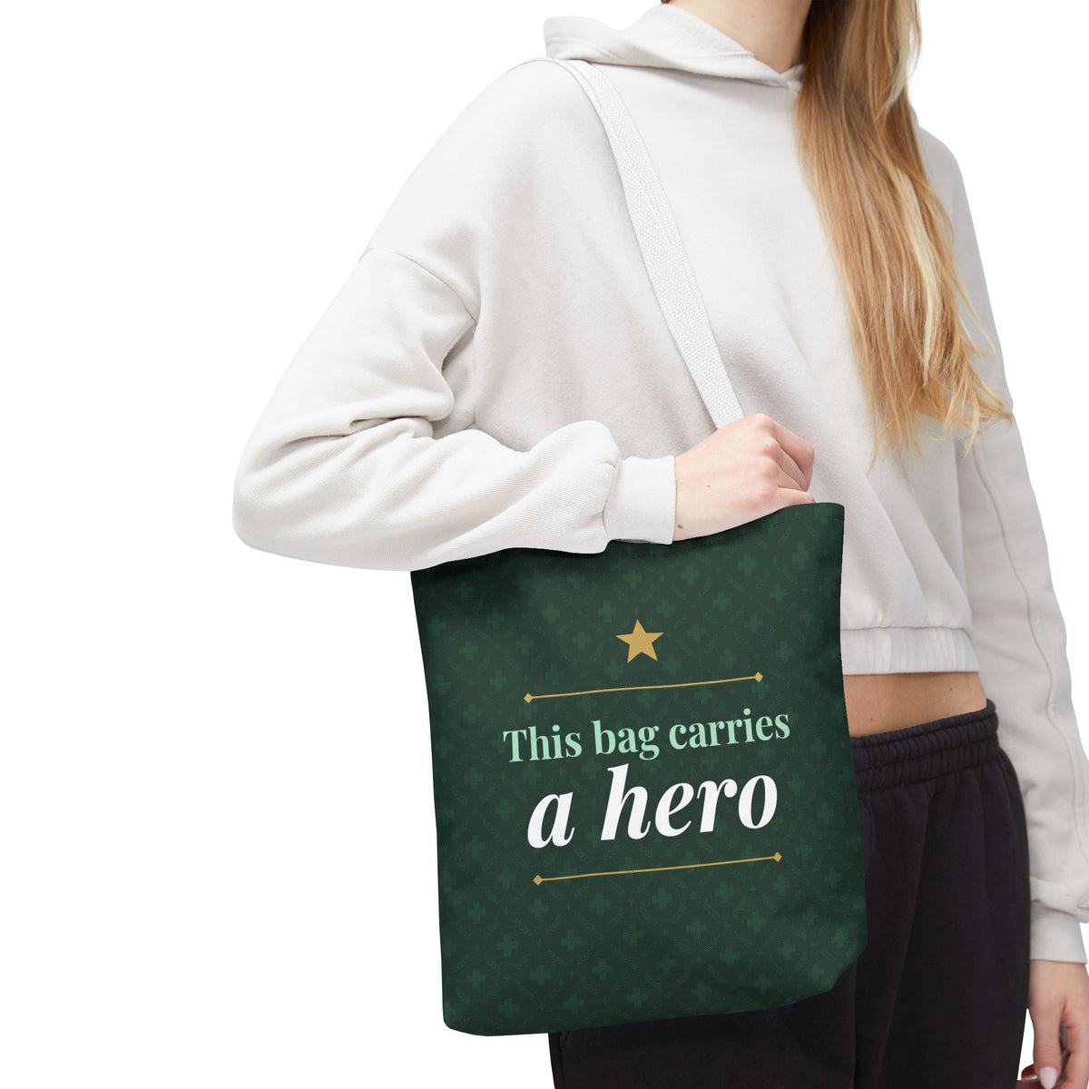 This Bag Carries a Hero Tote | Nurse Gift Tote Bag | Essential Worker Appreciation Gift | Premium Polyester Carry-All