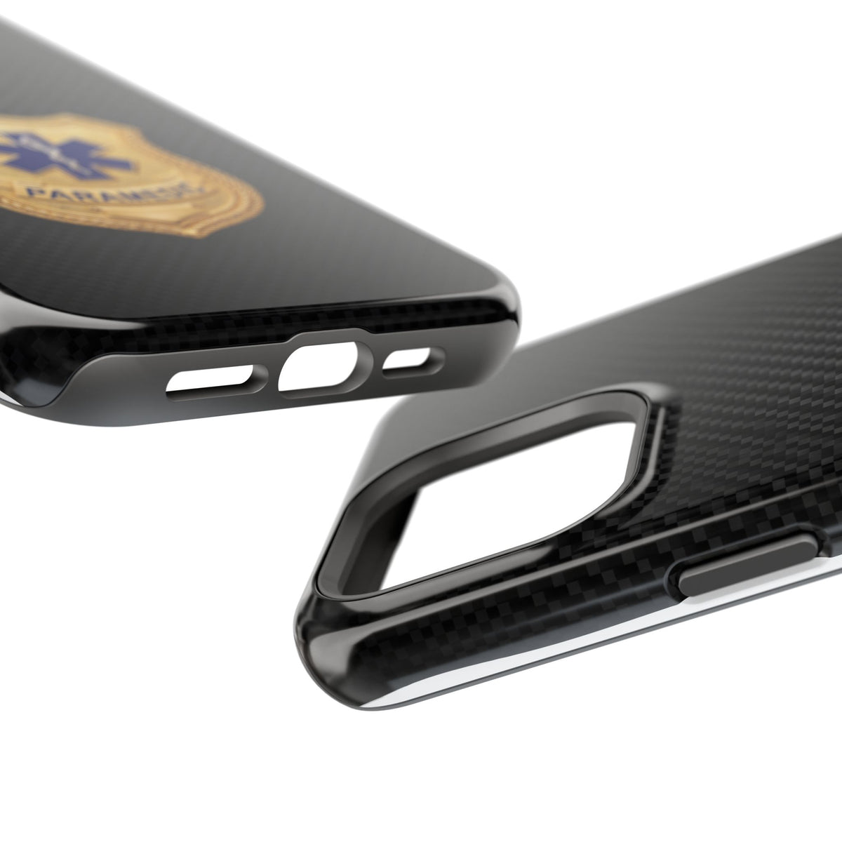 Gold Paramedic Badge Black Phone Case — Magnetic Wireless Charging Cover