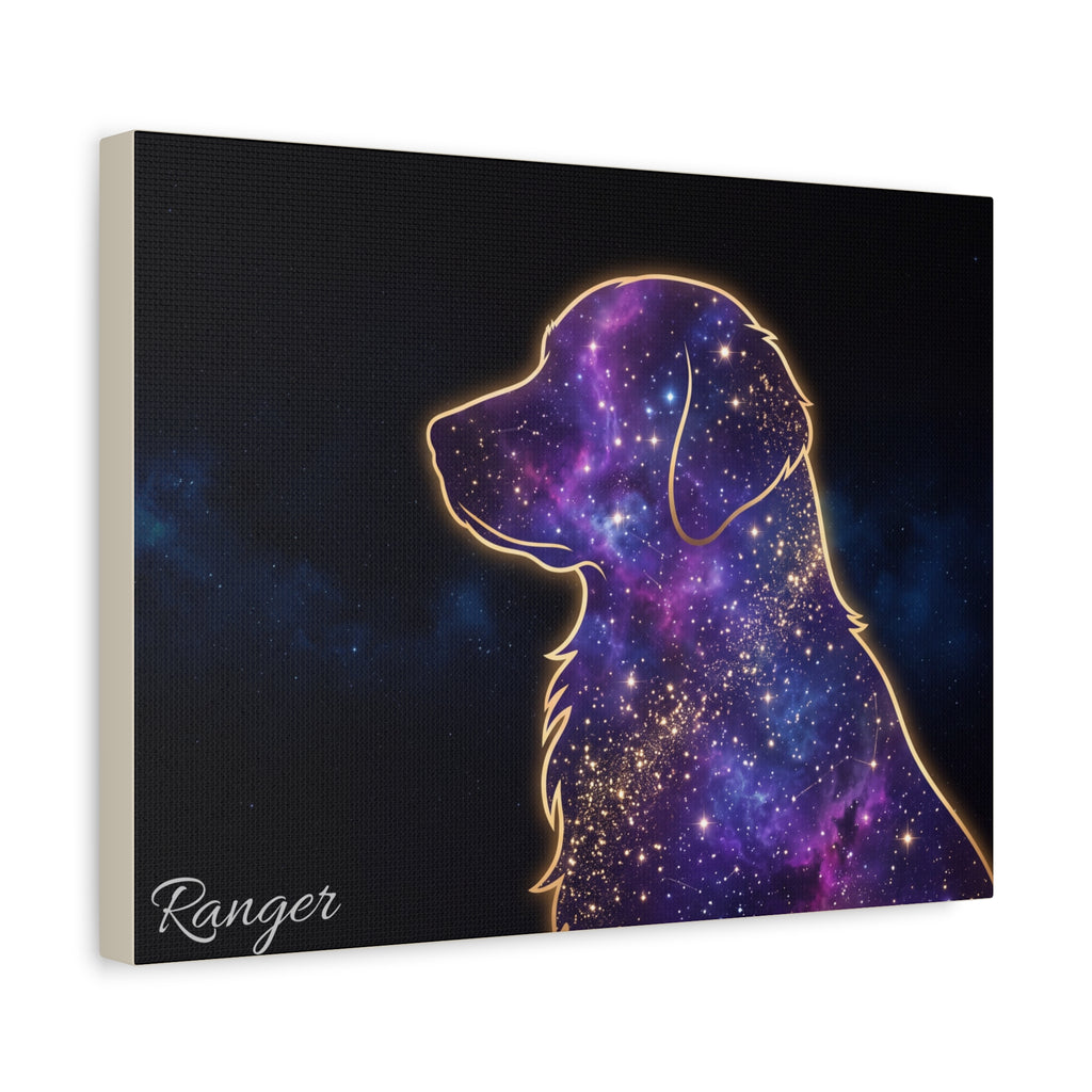 Golden Retriever Personalized Canvas | Galaxy Silhouette Wall Art