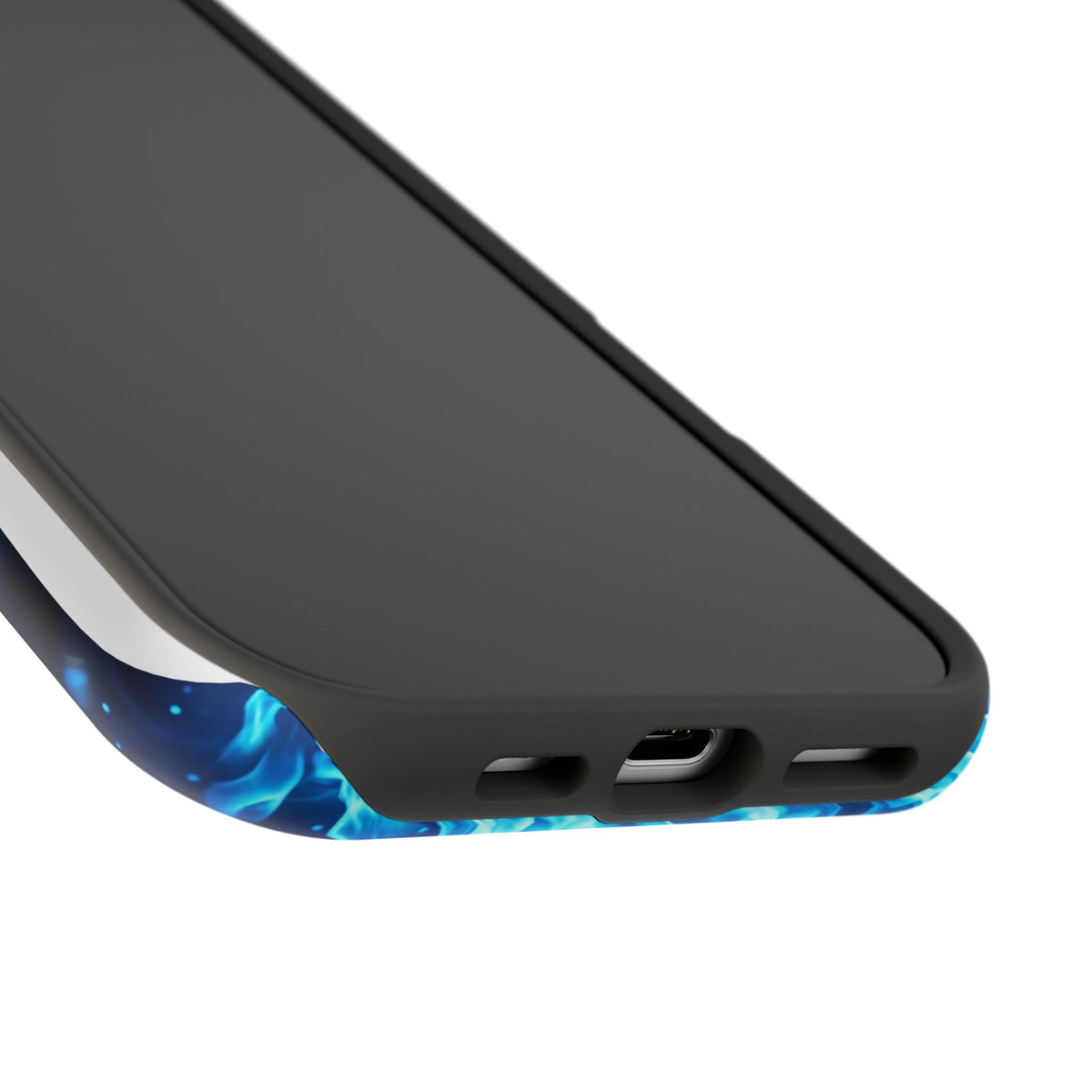 German Shepherd Phone Case | Blue Flame Art — Tough Magnetic Case with Wireless Charging