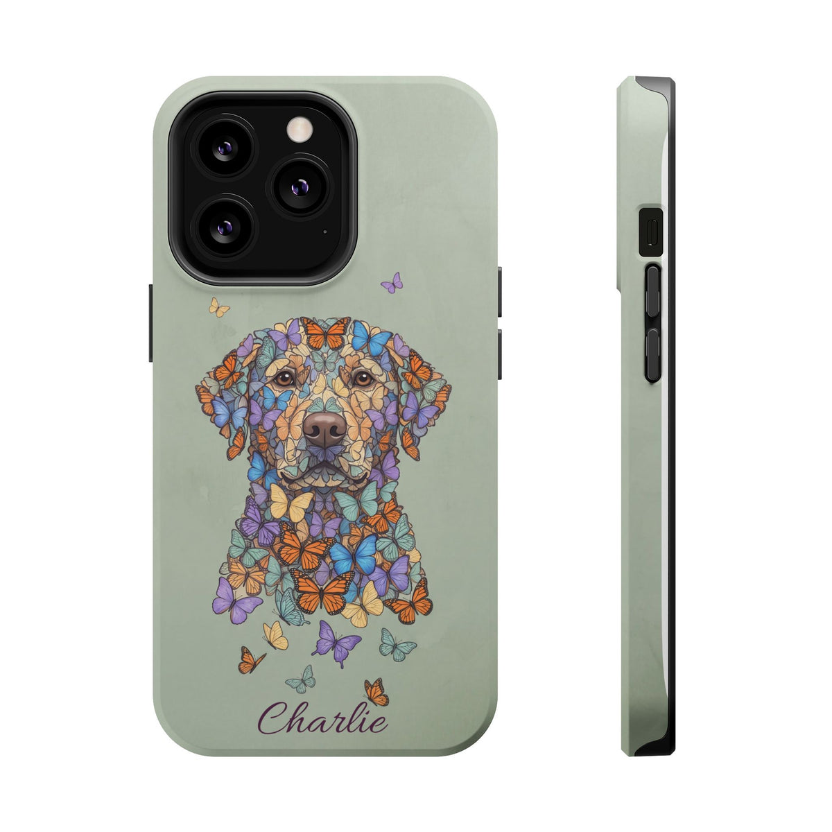 Personalized Butterfly Labrador Phone Case — Tough Magnetic Case with Wireless Charging
