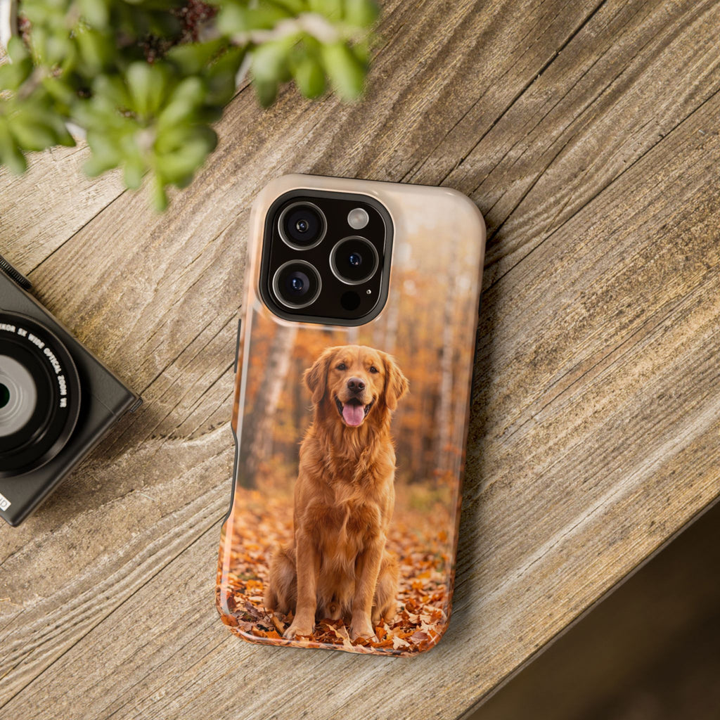 Autumn Golden Retriever Phone Case — Impact-Resistant Wireless Charging Cover