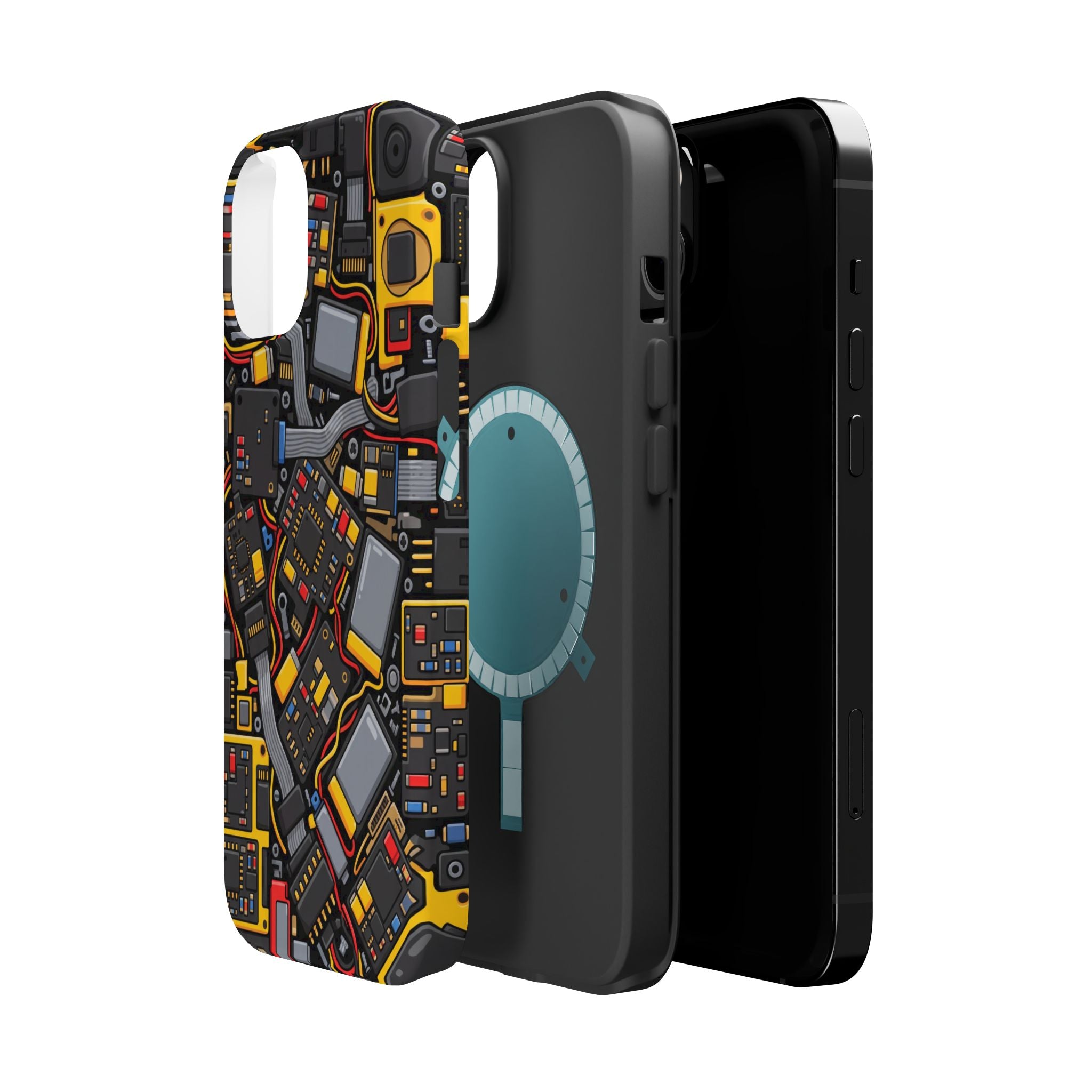 Voltage Board Phone Case — Yellow Circuit Wireless Charging Cover
