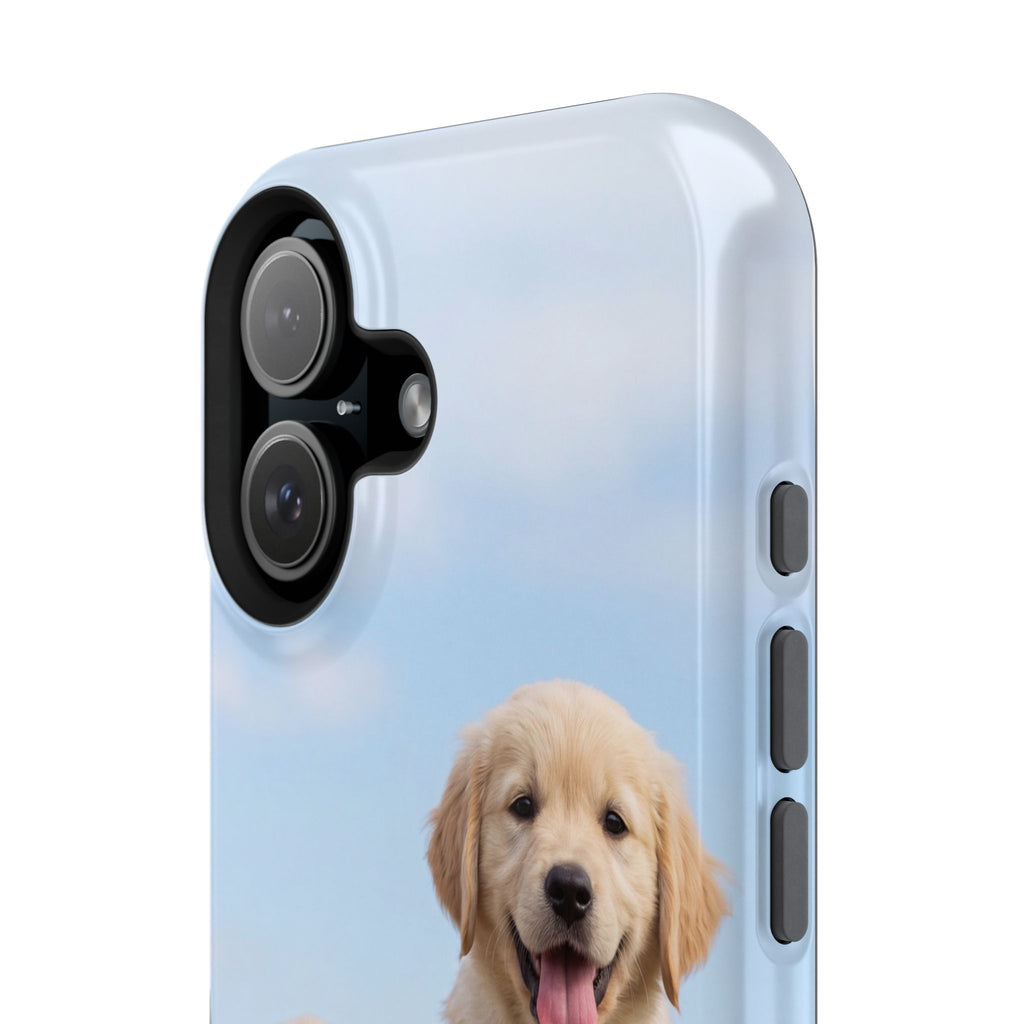 Golden Retriever Puppy Duo Phone Case — Impact-Resistant Wireless Charging Cover