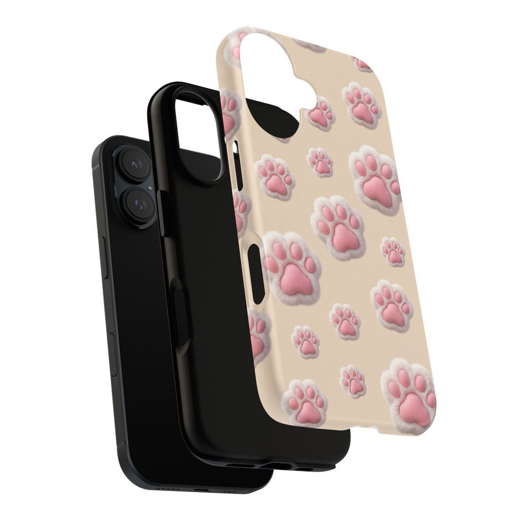 Golden Retriever Paw Print Phone Case | Cute Pink Paw Pattern for Dog Lovers | iPhone & Samsung