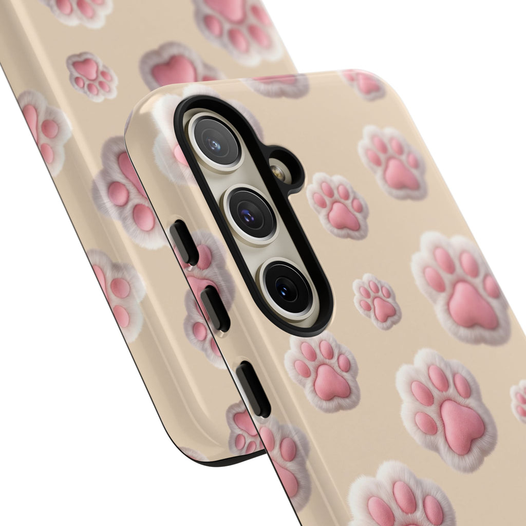 Golden Retriever Paw Print Phone Case | Cute Pink Paw Pattern for Dog Lovers | iPhone & Samsung