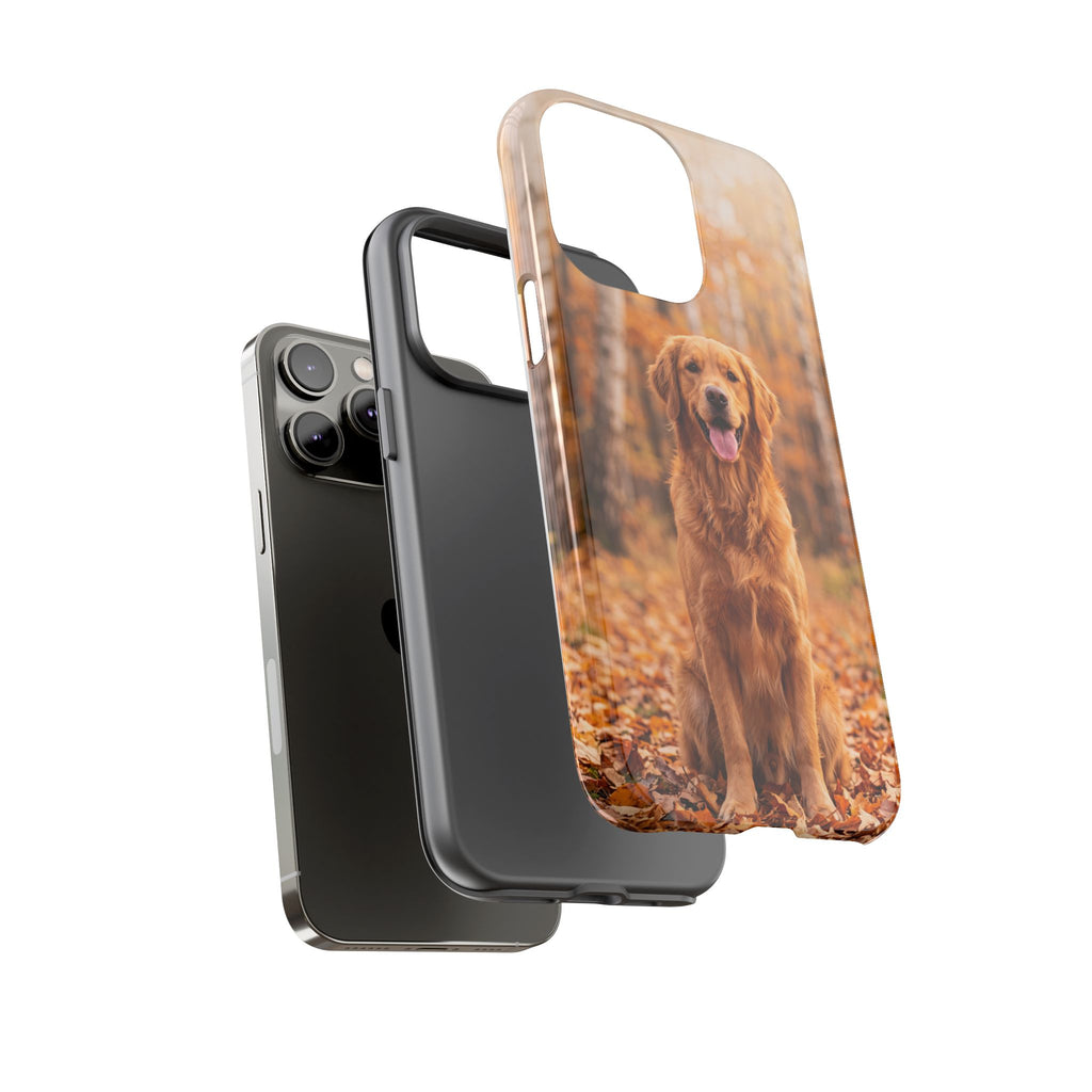 Golden Retriever Autumn Forest Phone Case | Happy Dog in Fall Foliage | Samsung & iPhone
