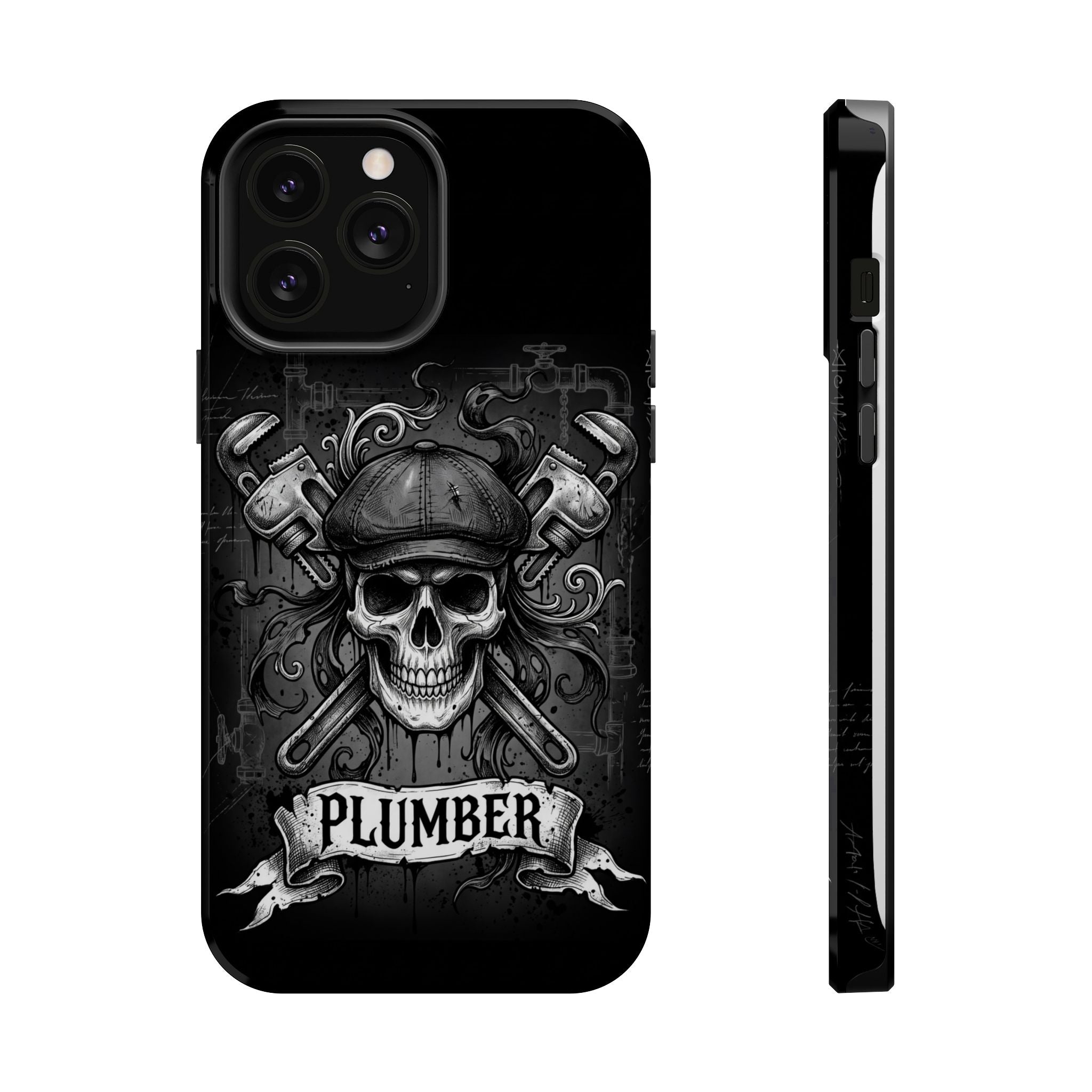 Skull & Wrenches Plumber Phone Case — Wireless Charging Cover