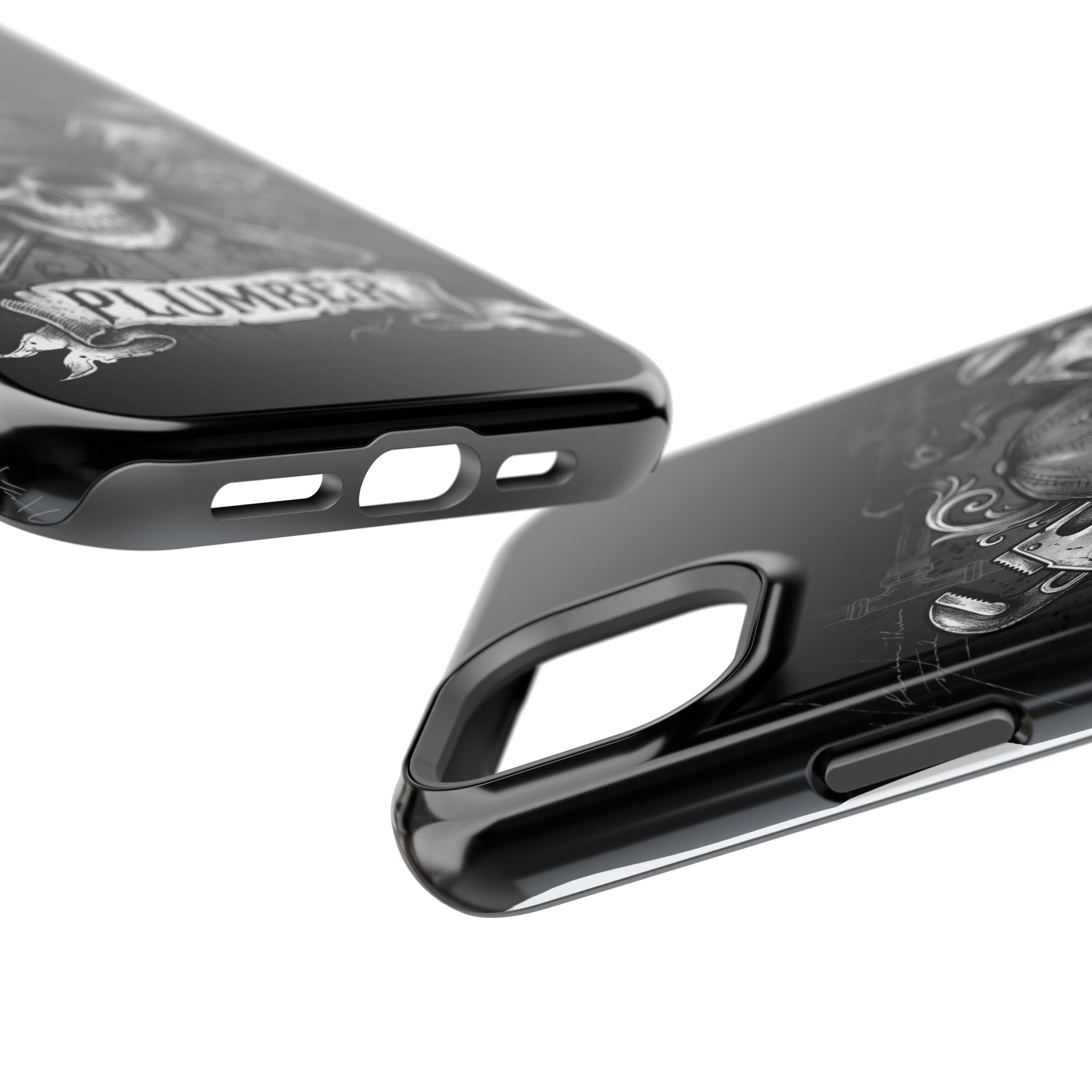 Skull & Wrenches Plumber Phone Case — Wireless Charging Cover