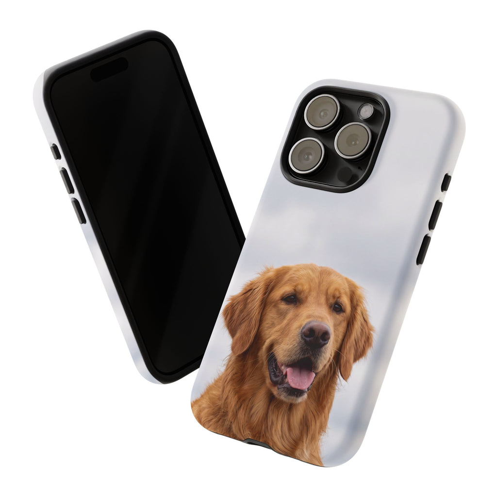 Golden Retriever Portrait Phone Case | Happy Dog Photo on Soft Sky Background | Samsung & iPhone