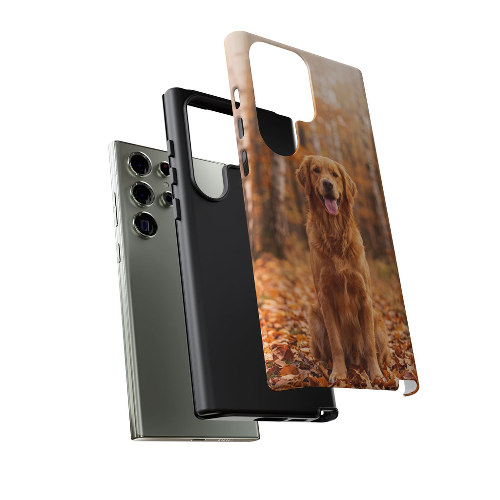Golden Retriever Autumn Forest Phone Case | Happy Dog in Fall Foliage | Samsung & iPhone