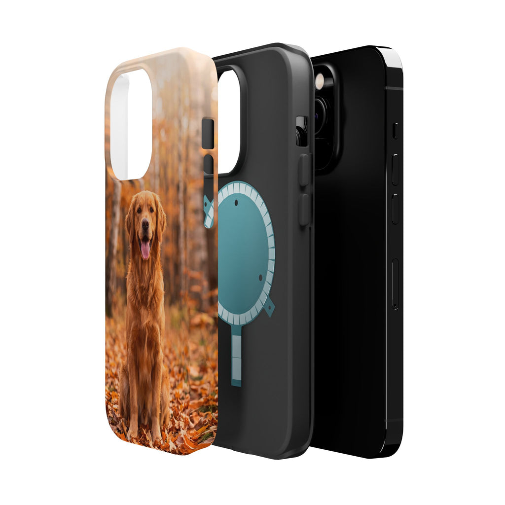 Autumn Golden Retriever Phone Case — Impact-Resistant Wireless Charging Cover