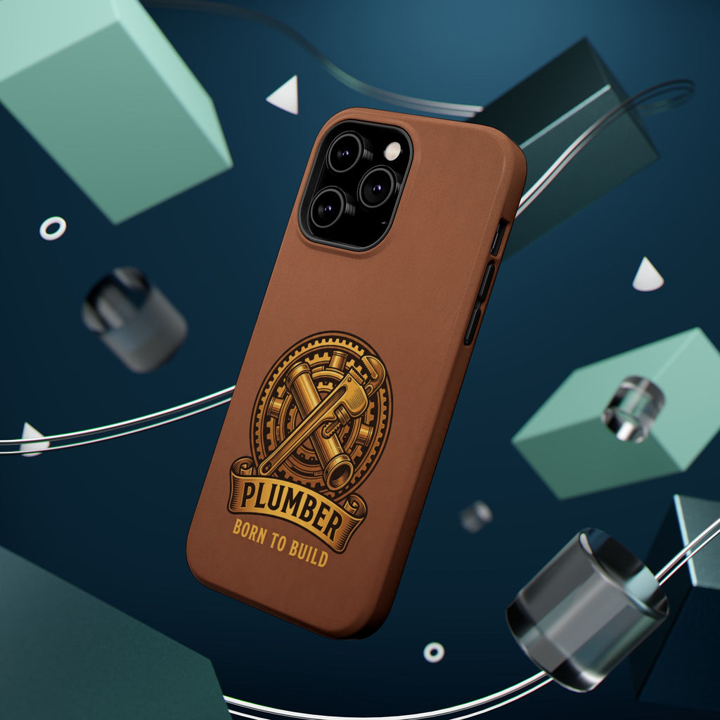 Plumber Born to Build Phone Case — Badge Wireless Charging Cover