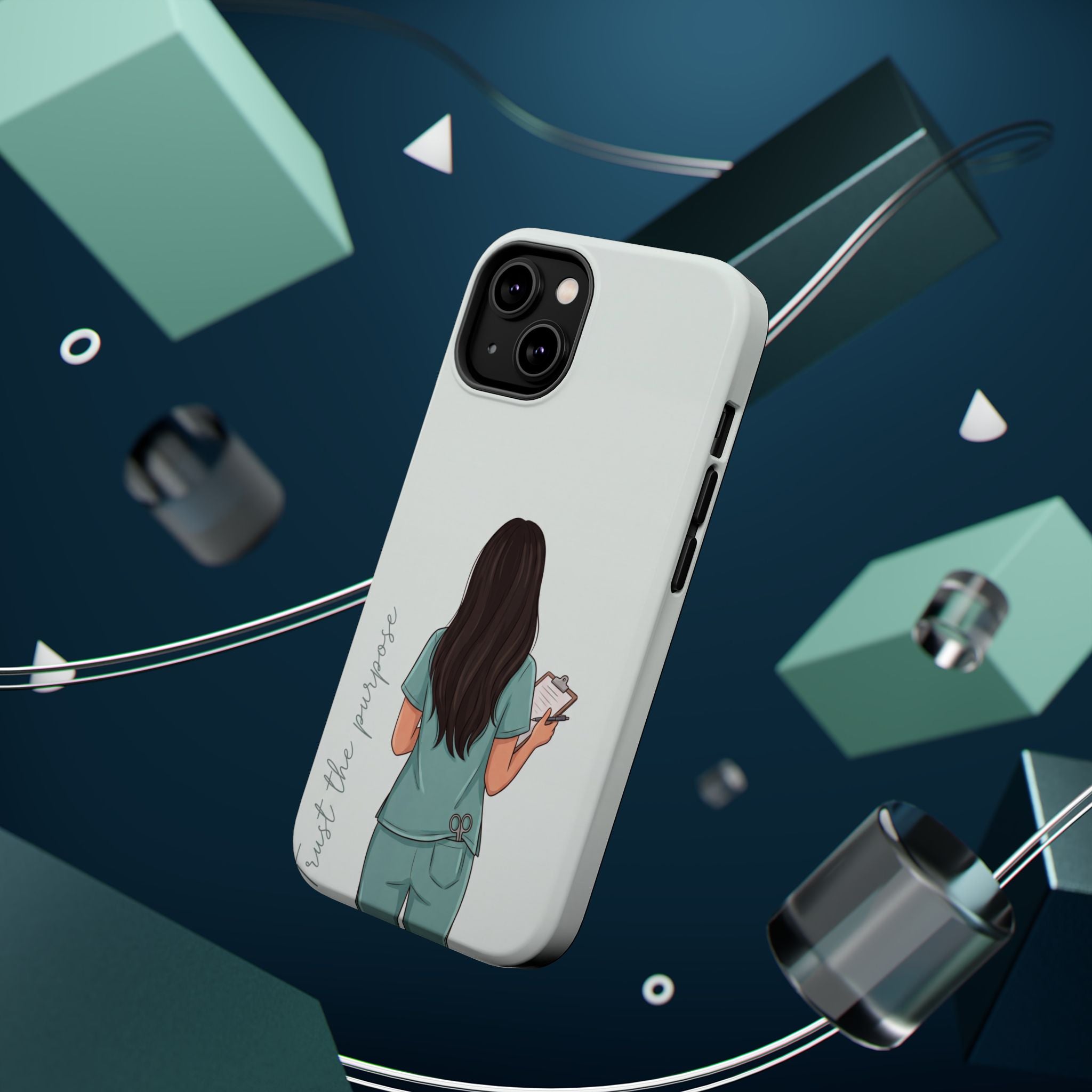 Nurse Illustration Phone Case — Impact-Resistant Wireless Charging Cover