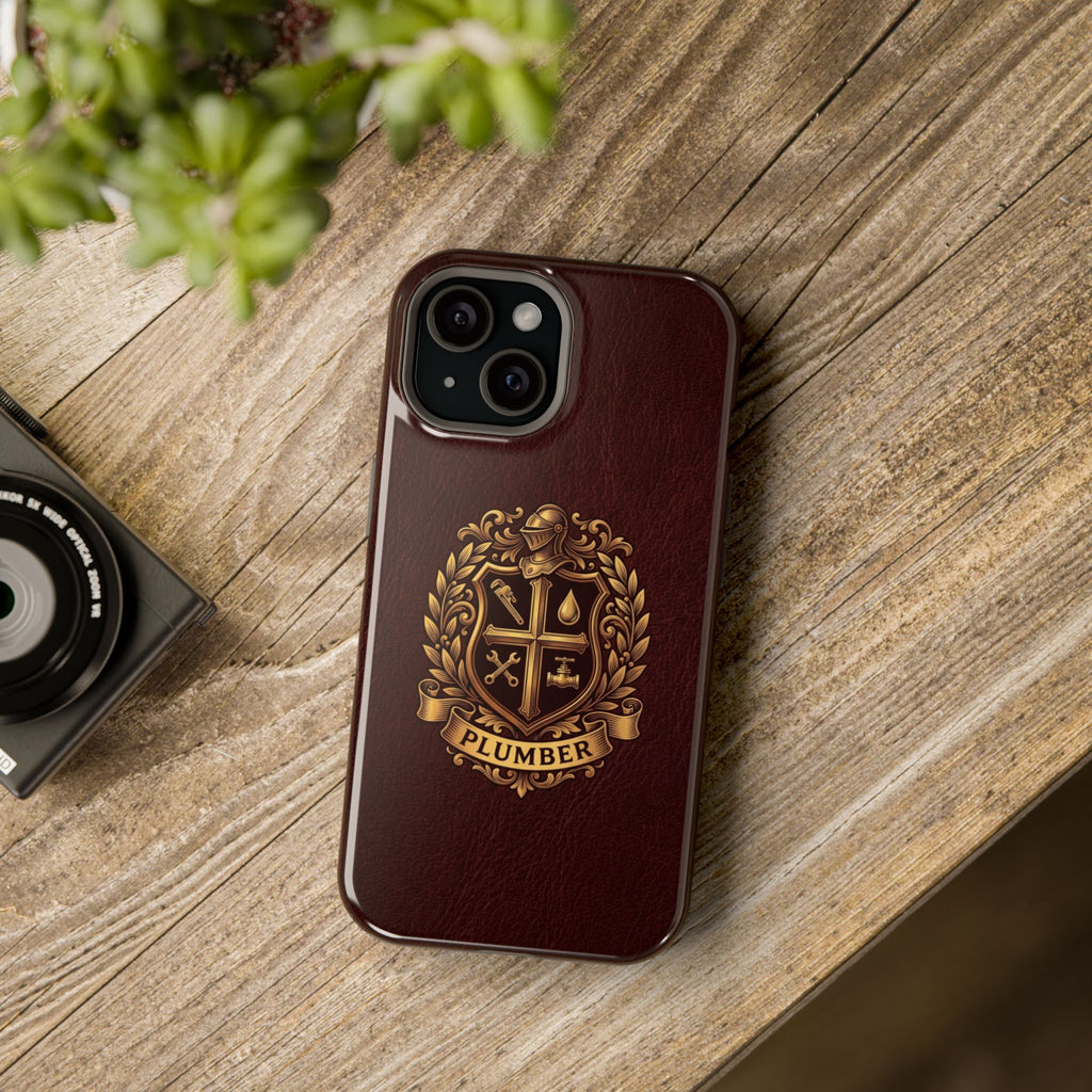 Plumber Crest Phone Case — Heraldic Shield Design Wireless Charging Cover