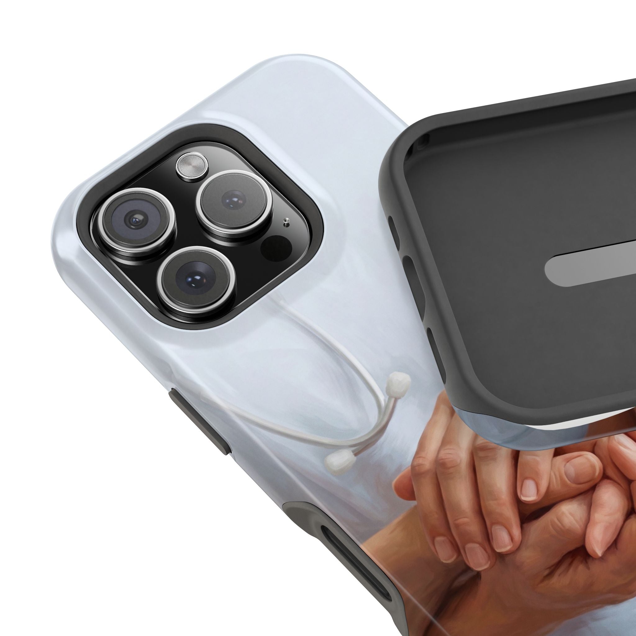 Impact-Resistant Phone Case — Caring Hands Wireless Charging Cover