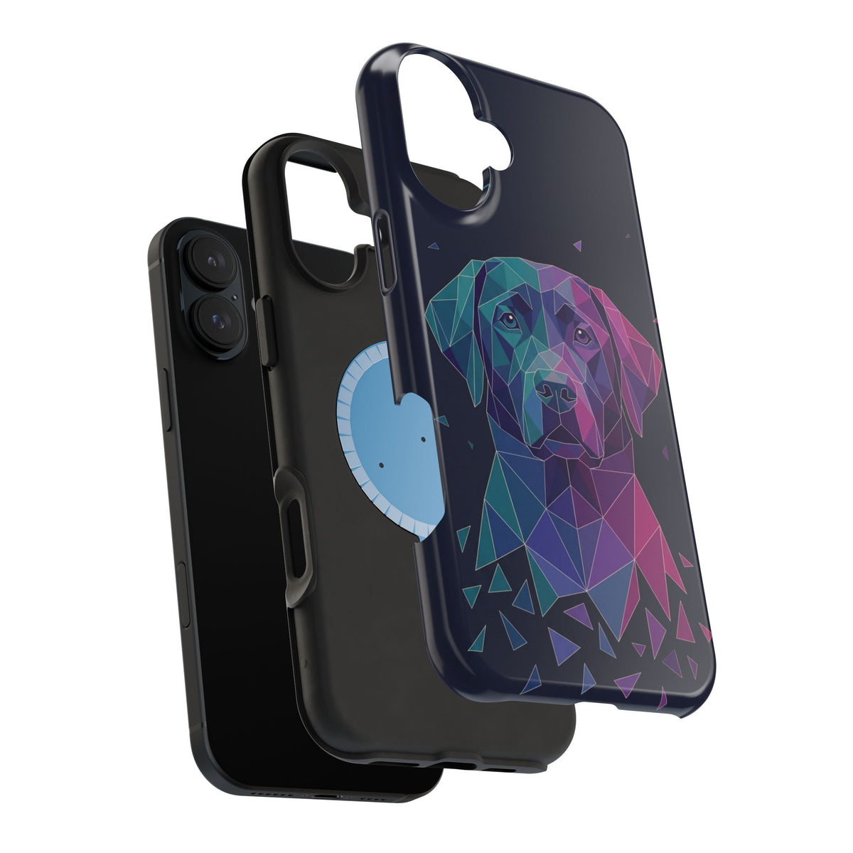 Geometric Labrador Phone Case — Tough Magnetic Case with Wireless Charging