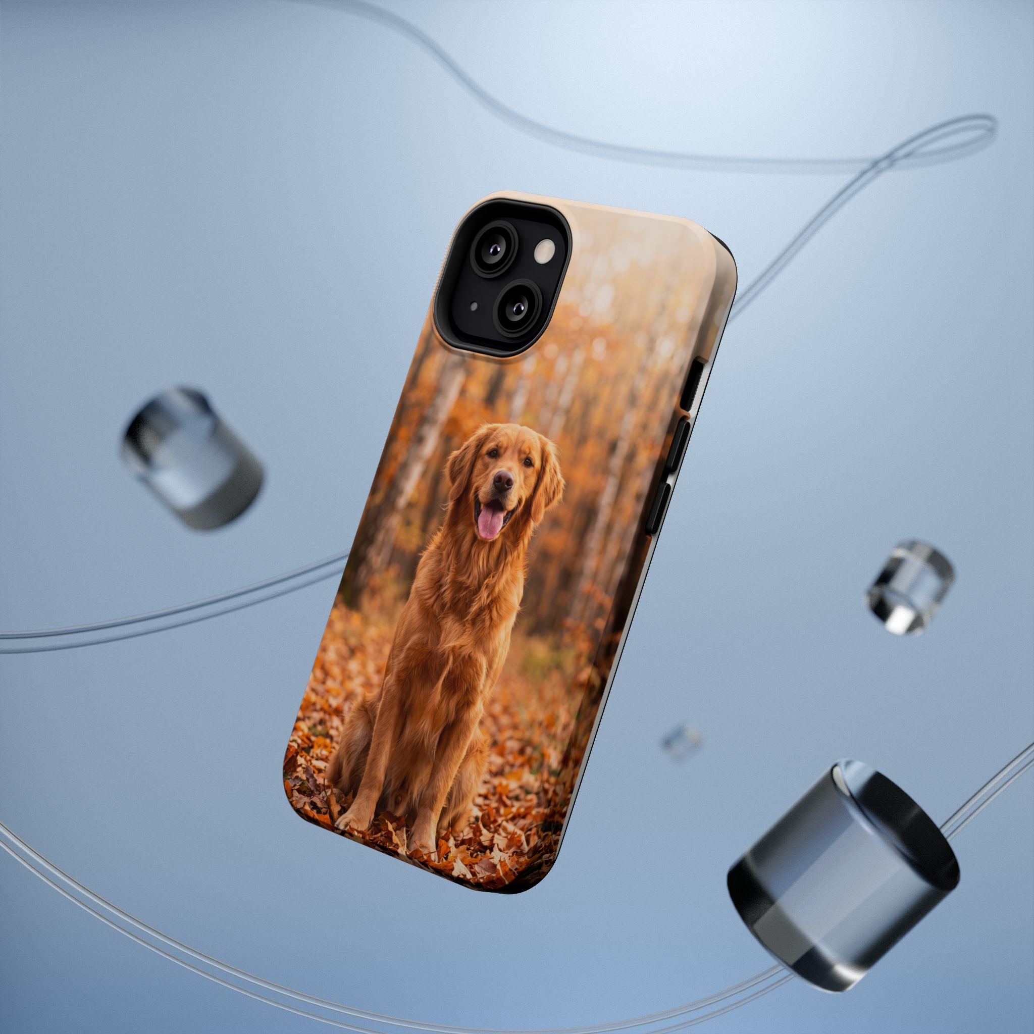 Autumn Golden Retriever Phone Case — Impact-Resistant Wireless Charging Cover