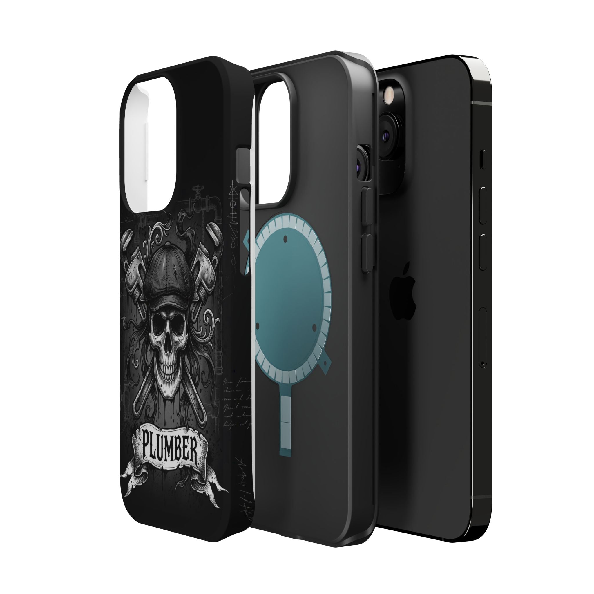 Skull & Wrenches Plumber Phone Case — Wireless Charging Cover