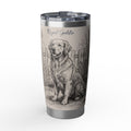 Golden Retriever Tumbler Personalized – 20 oz Stainless Steel Travel Mug with Custom Name, Royal Crown Design
